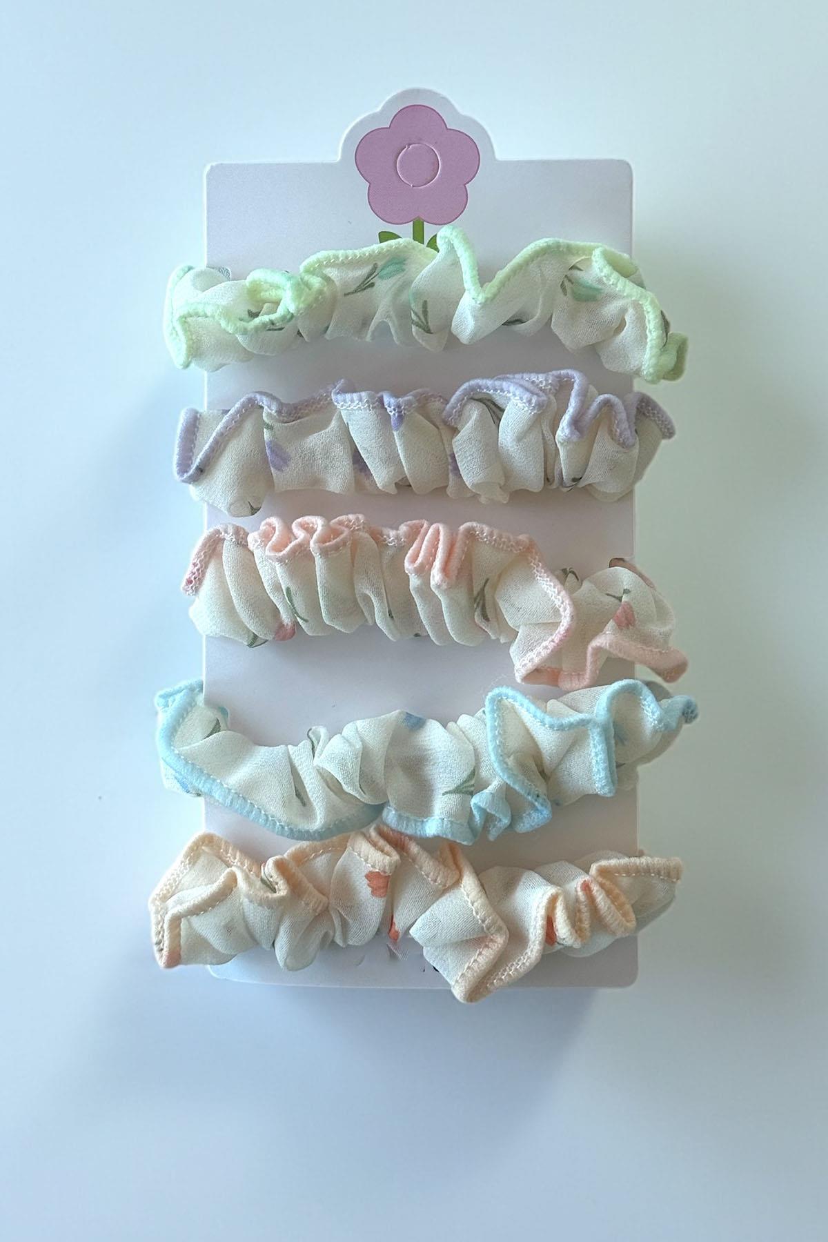 5'li Karışık Renk Lastik Toka Set