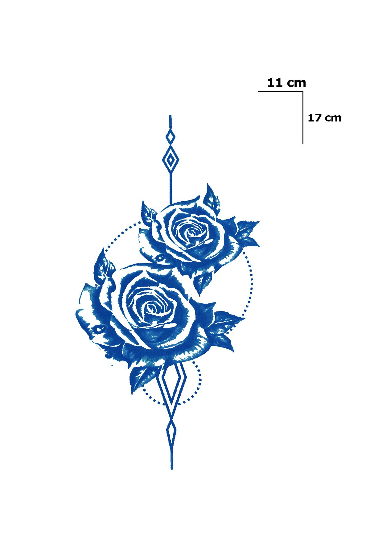 İkili Gül Sonradan Kararan Yarı Kalıcı Geçici Dövme Tattoo