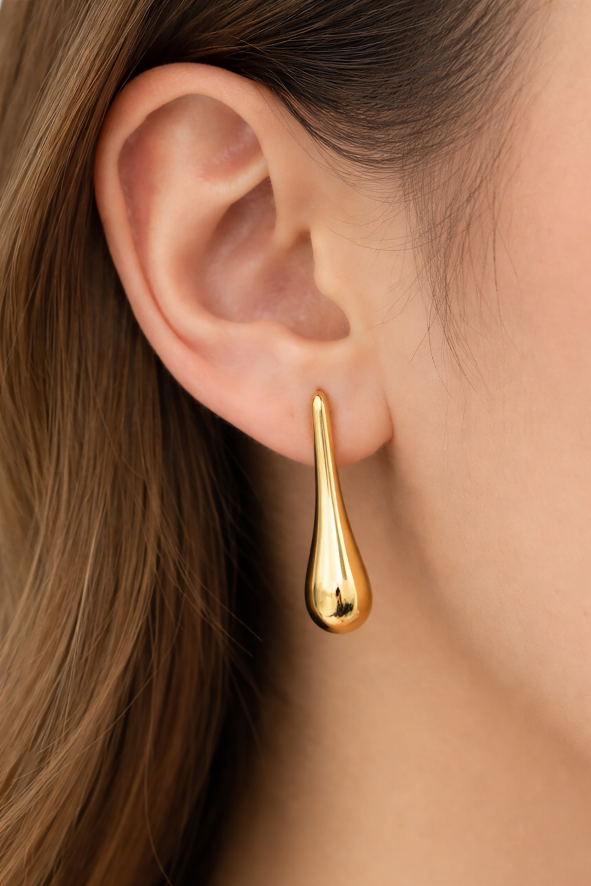 Altın Renk Çelik Küpe (Çift)