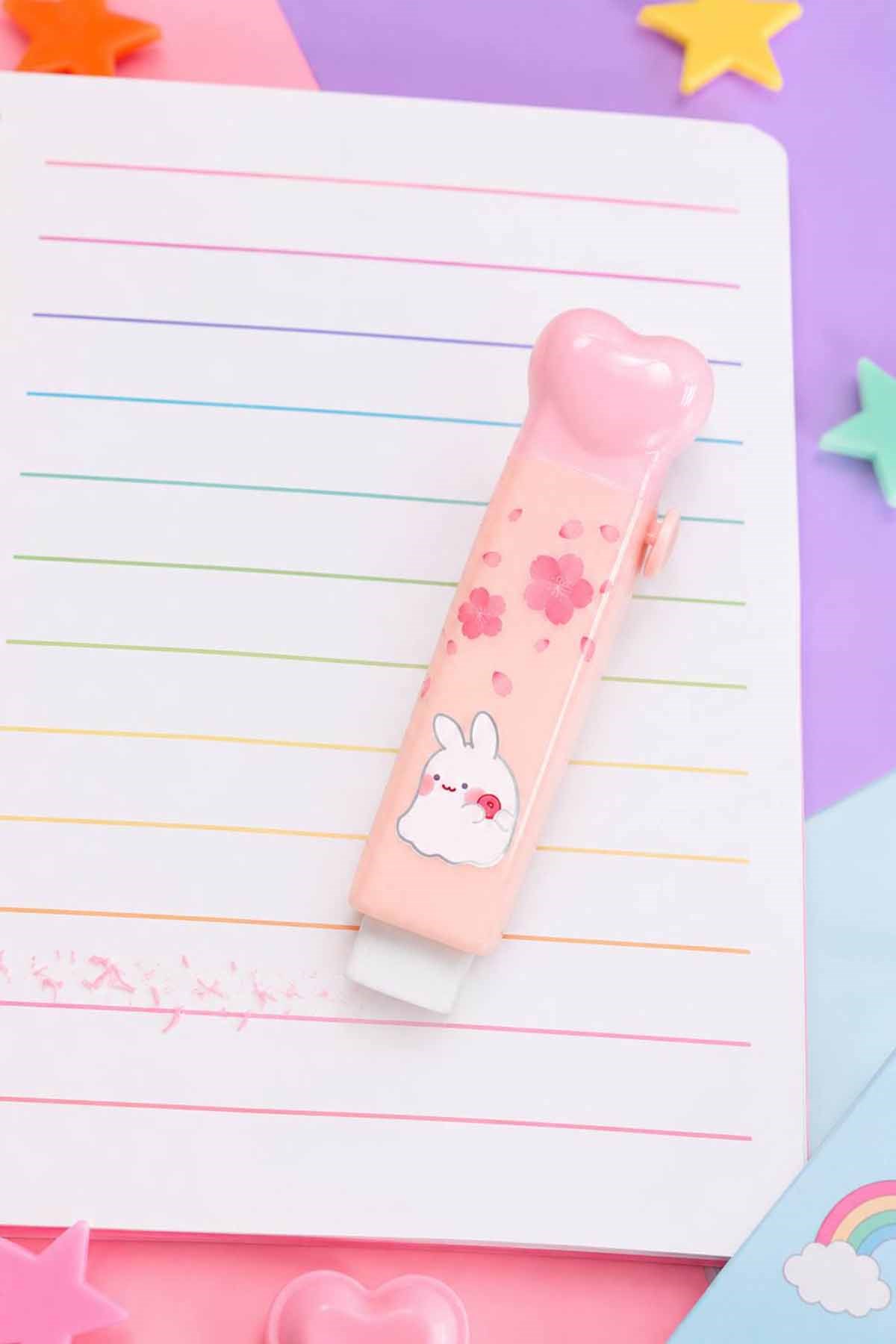 Pembe Renk Tavşan Figürlü Silgi