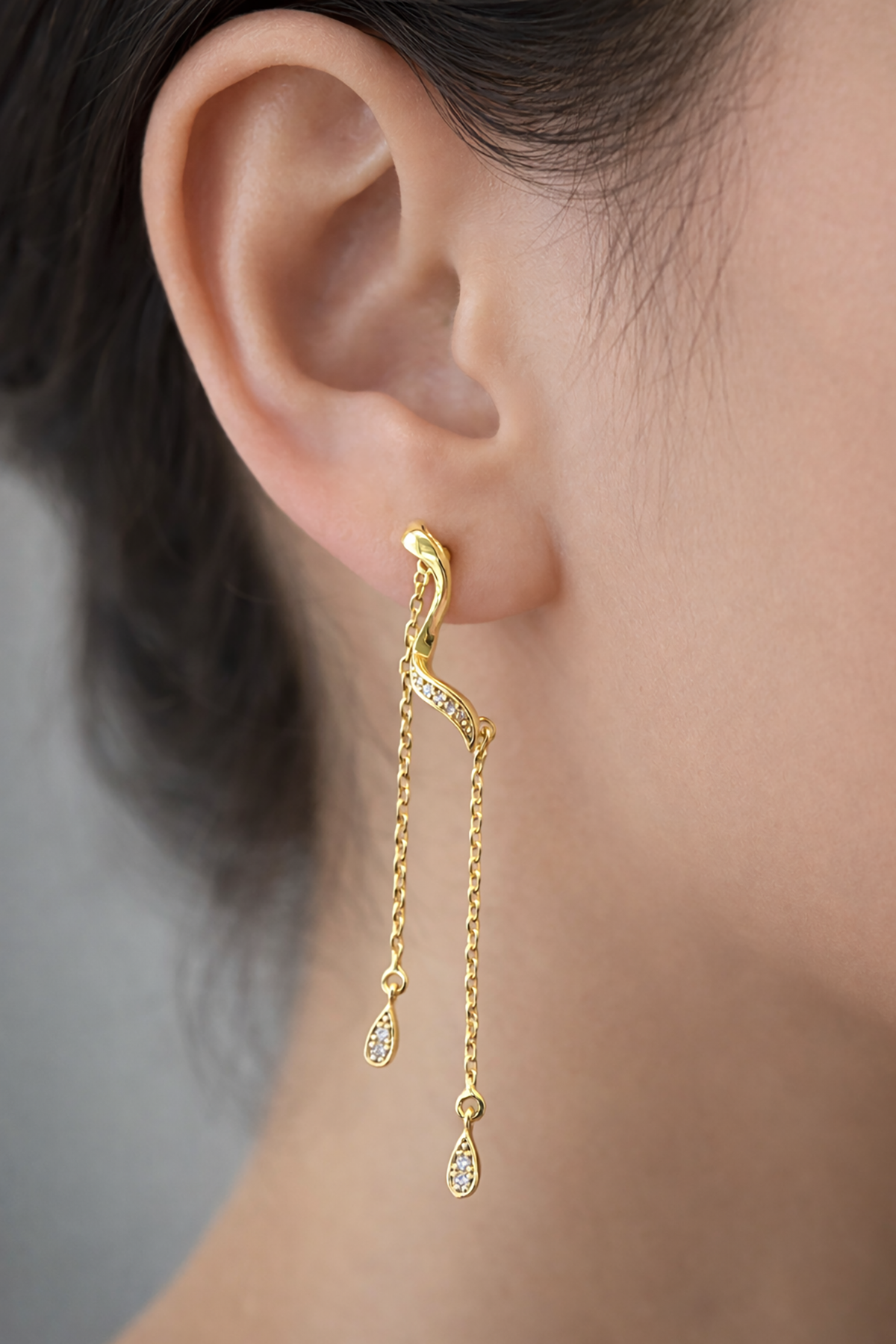 Altın Renk 14K Altın Kaplama Sallantılı Xuping Küpe (Çift)