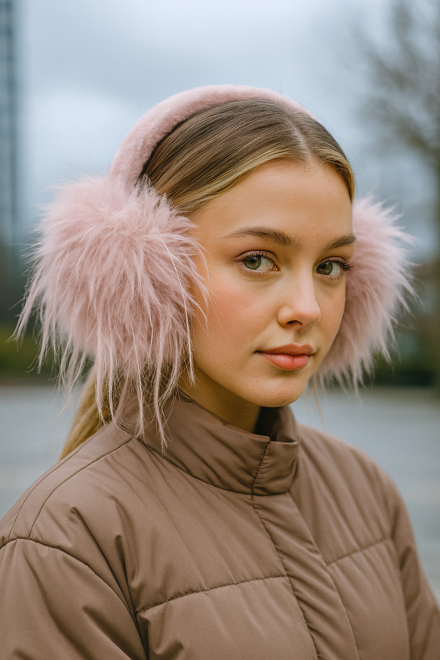 Pembe Renk Peluş Kulaklık
