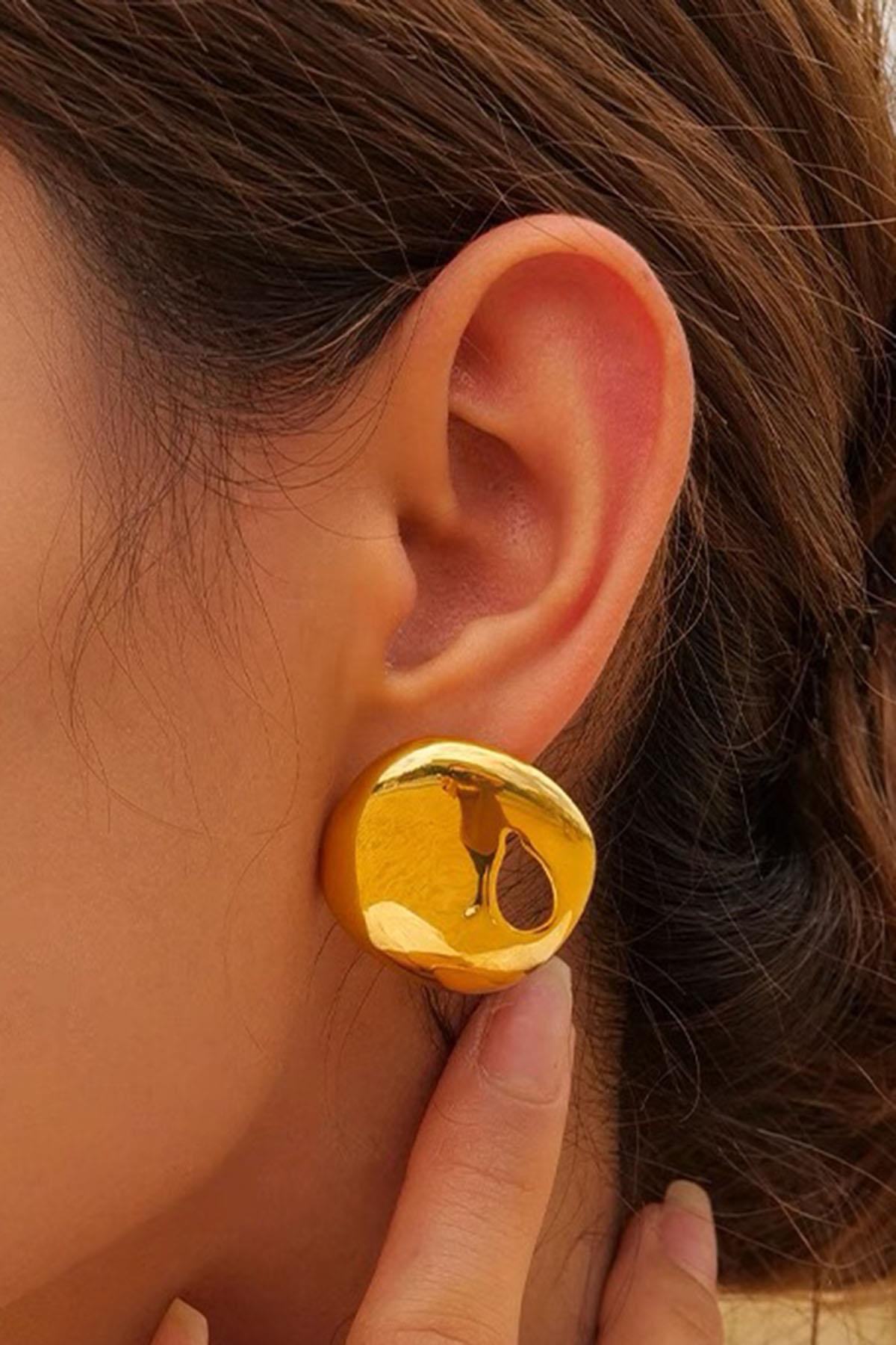 Altın Renk Metal Küpe (Çift)