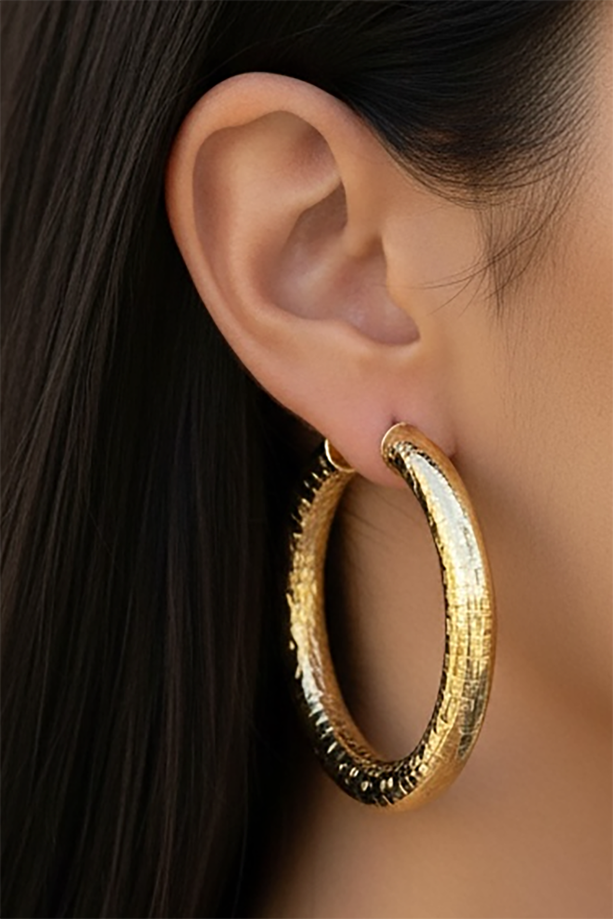 Altın Renk Halka Küpe (Çift)