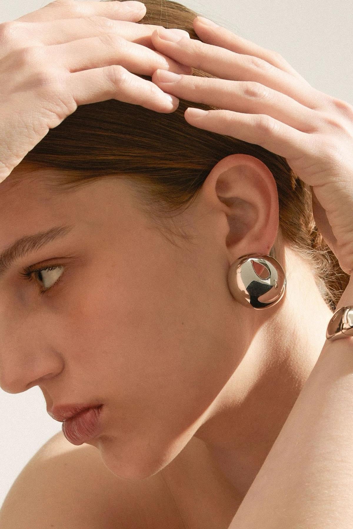 Gümüş Renk Metal Küpe (Çift)