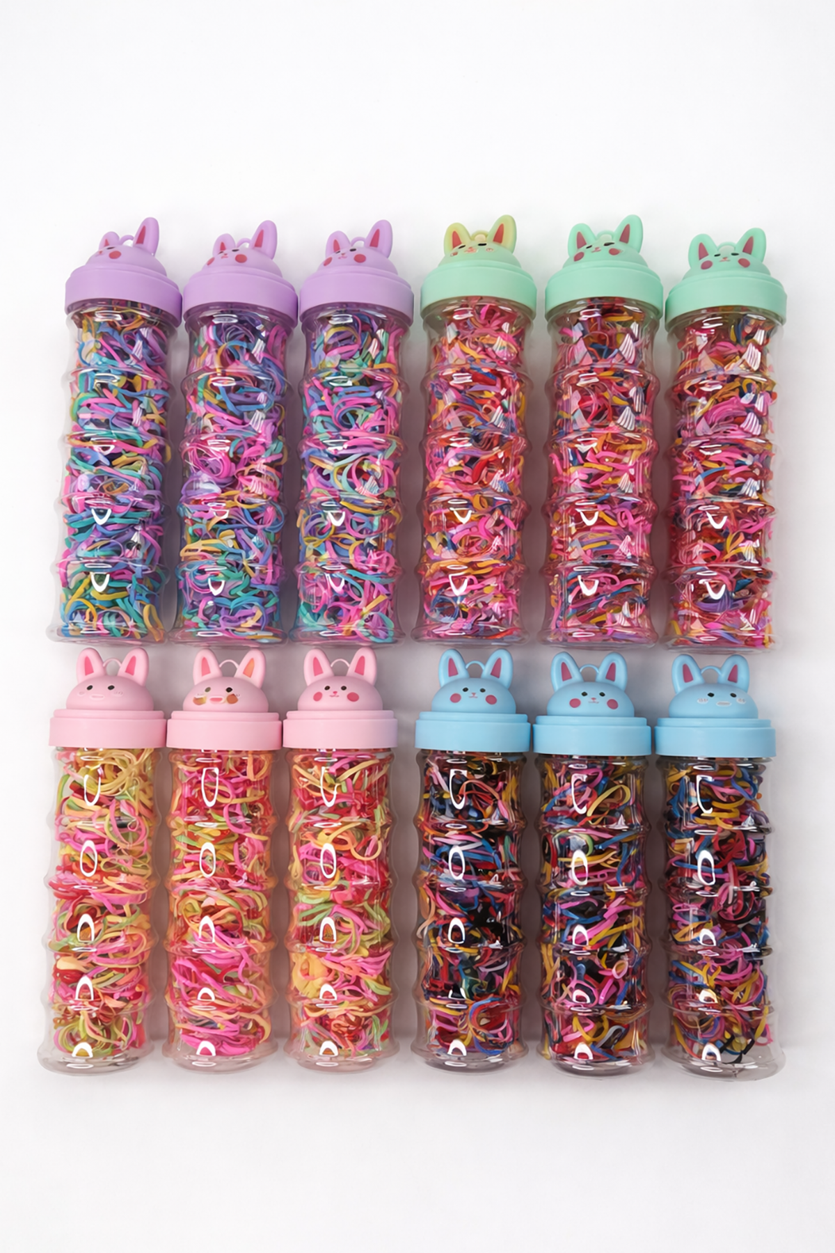 12'li Karışık Renk Perma Lastik Toka Set