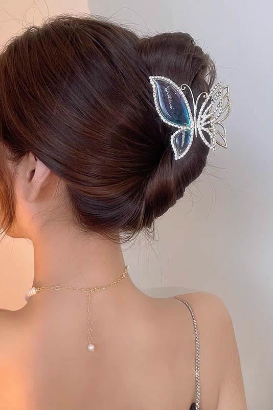 Gümüş Renk Kelebek Figürlü Metal Mandal Toka