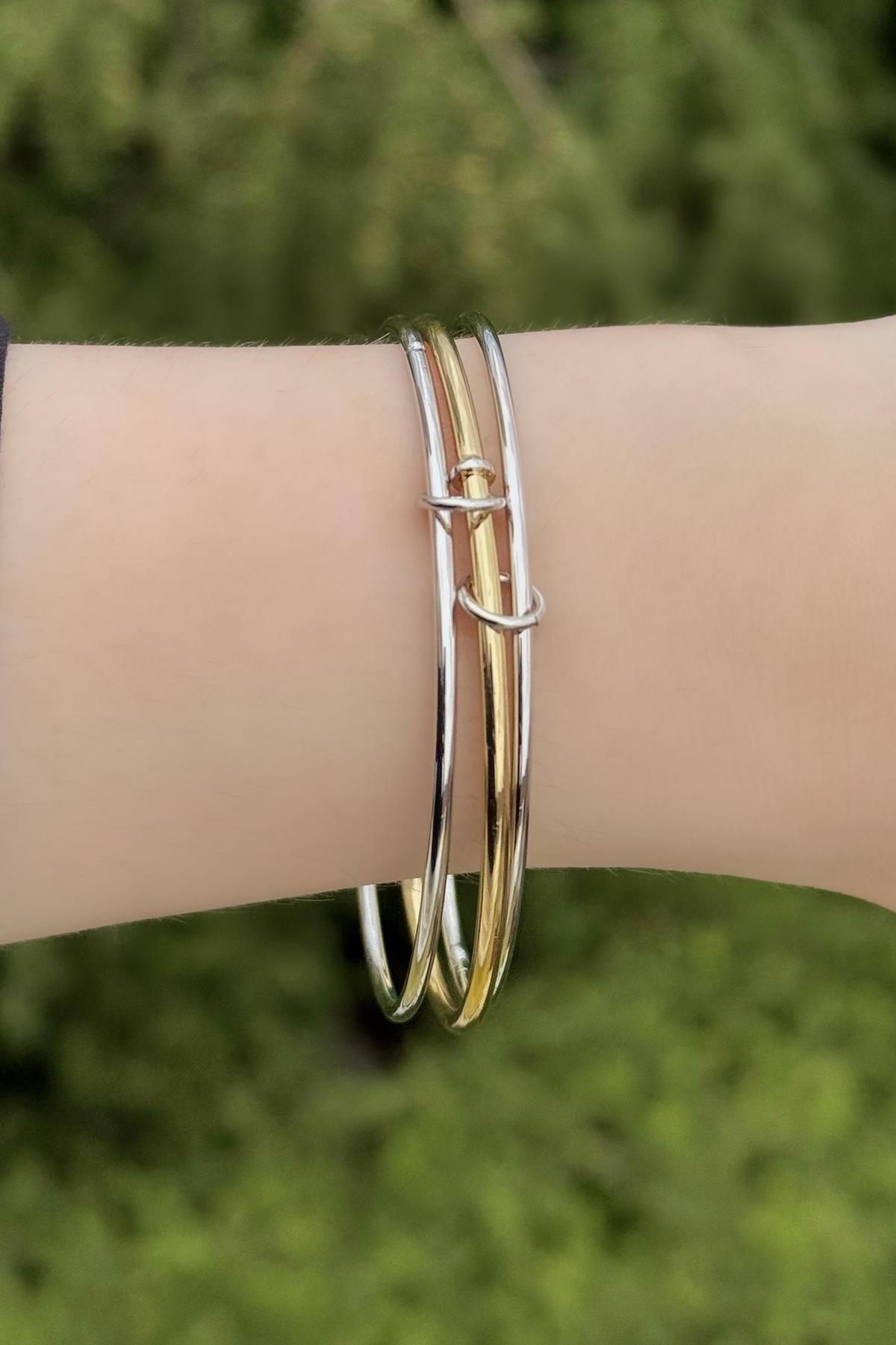 Altın Ve Gümüş Renk Üçlü Bilezik