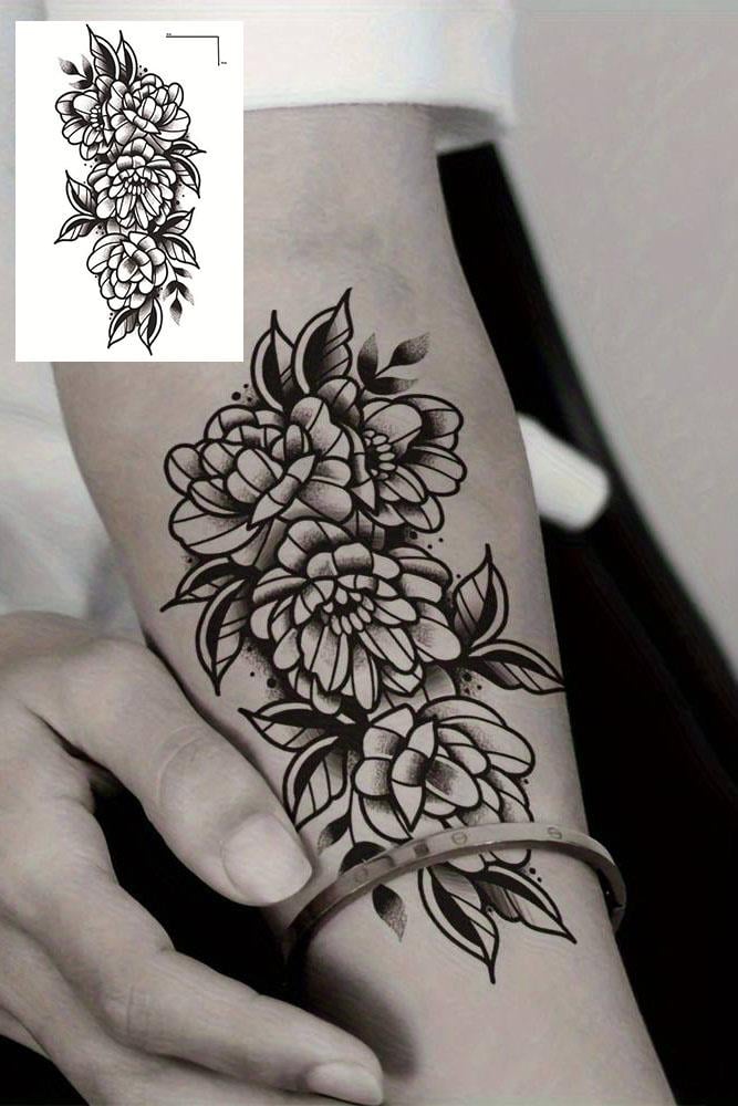 Geçici Çiçek Figürlü Dövme Tattoo