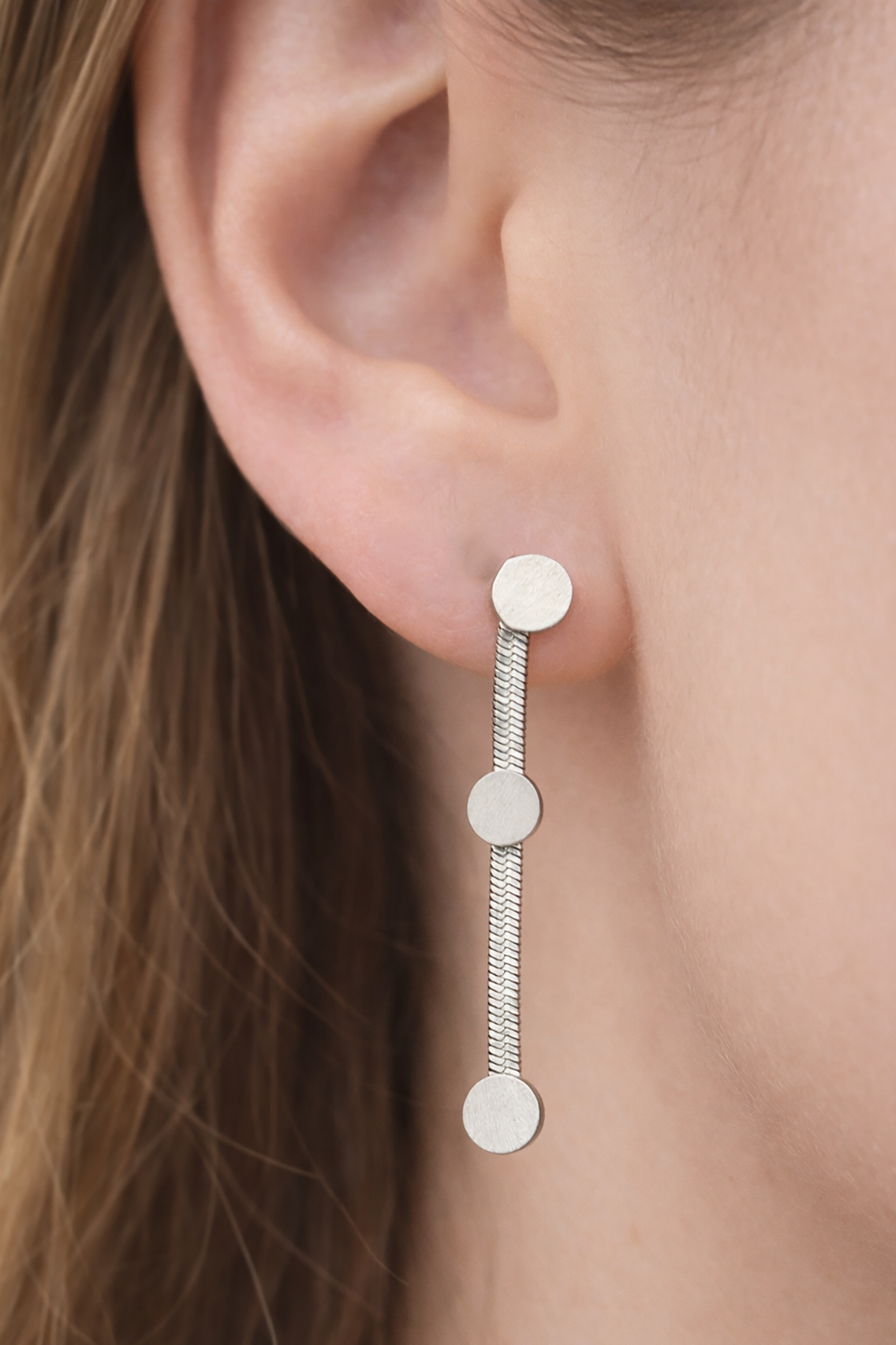 Gümüş Renk Çelik Küpe (Çift)