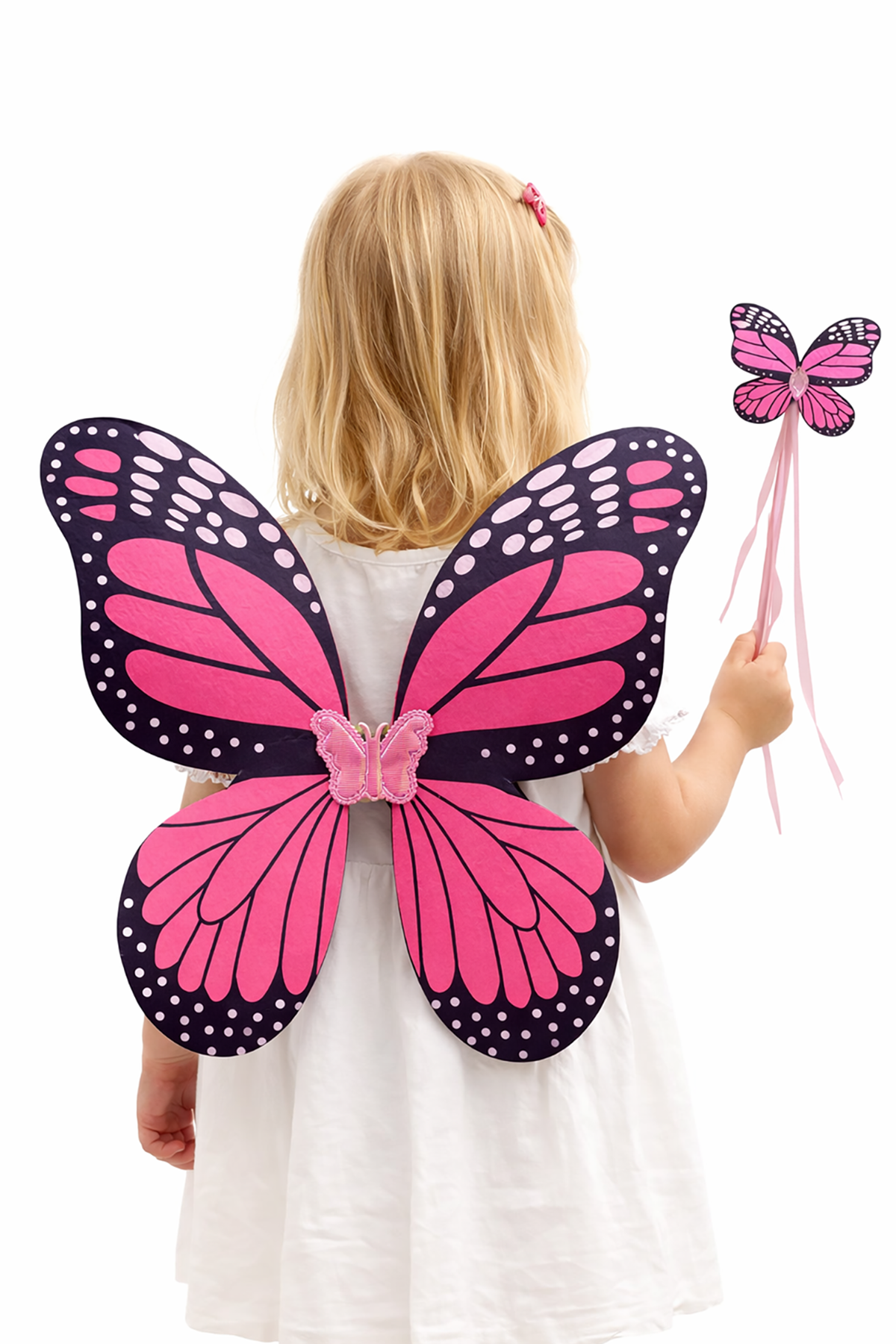 Pembe Renk Kelebek Figürlü Kanat / Asa Set