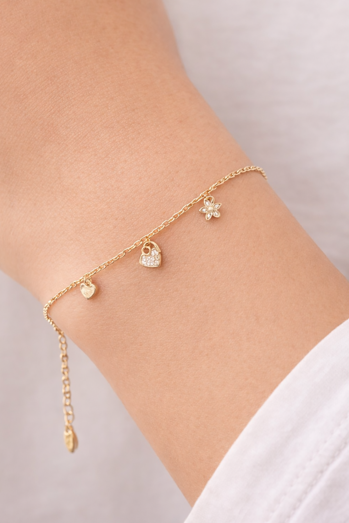 Altın Renk Taş Detaylı Çelik Xuping VİP Bileklik