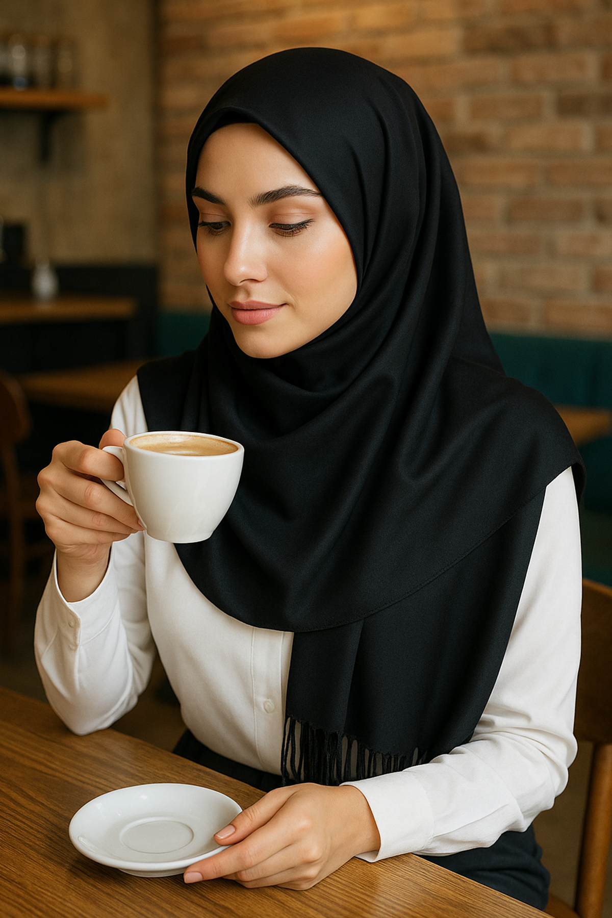 Siyah Renk Tafta Şal