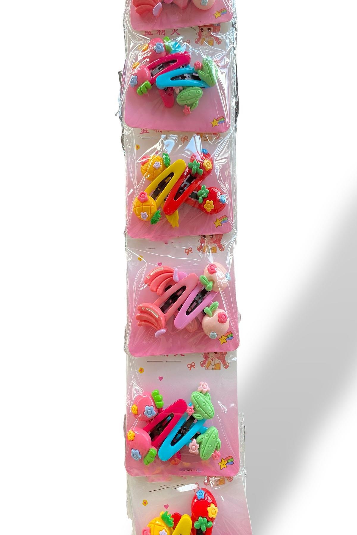 6'lı Karışık Renk Karışık Figürlü Yan Toka Set 