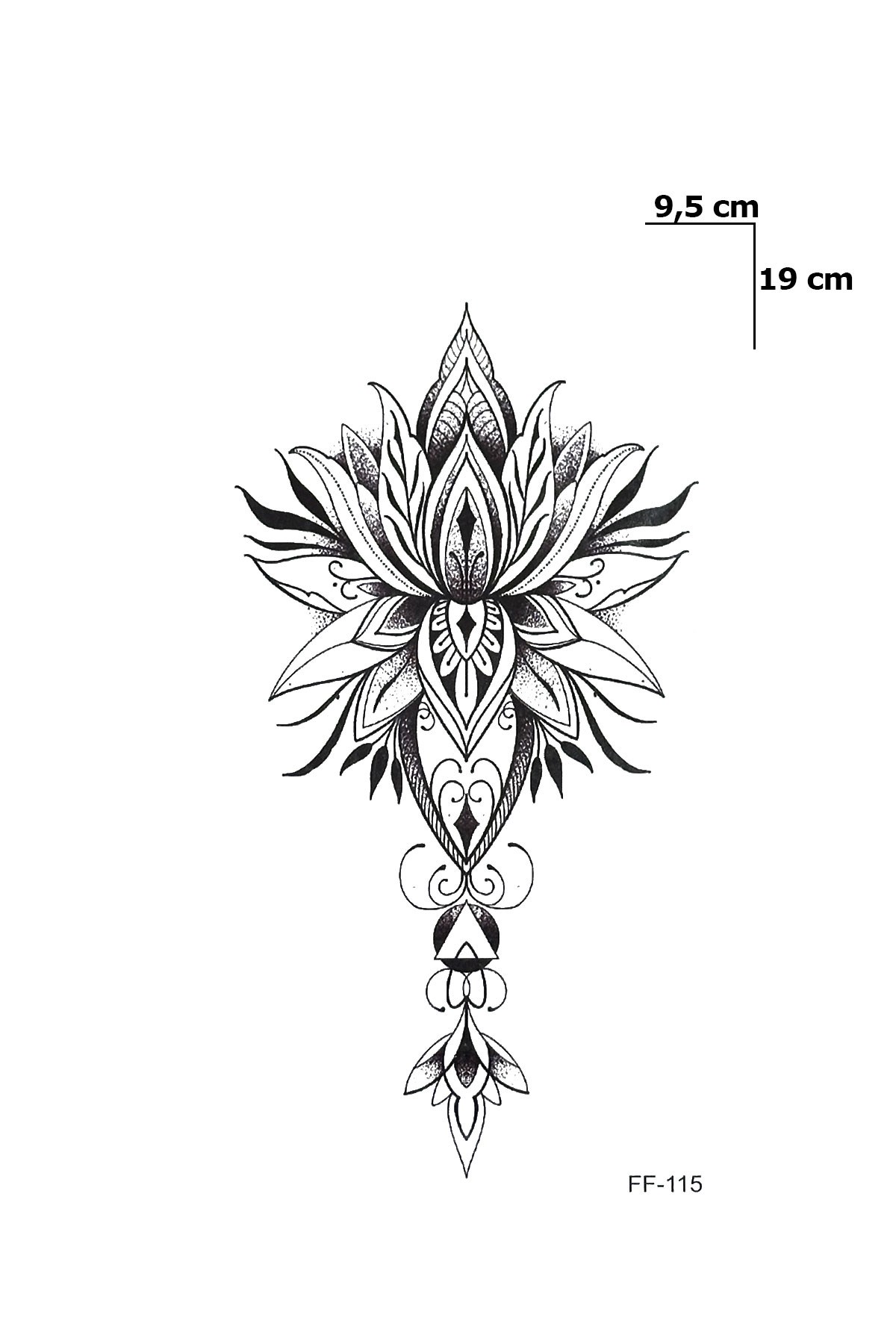 Lotus Çiçek Geçici Dövme Tattoo