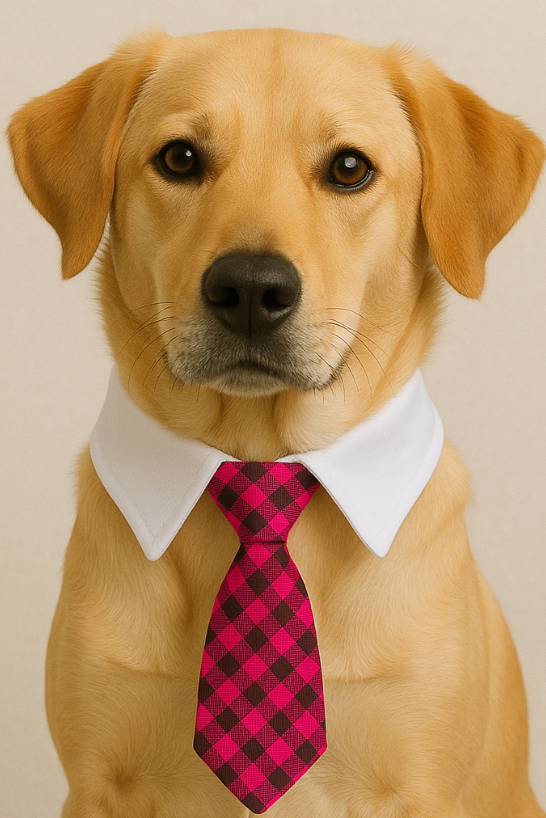 Fuşya Ve Beyaz Renk Kravat Kedi Köpek Tasması