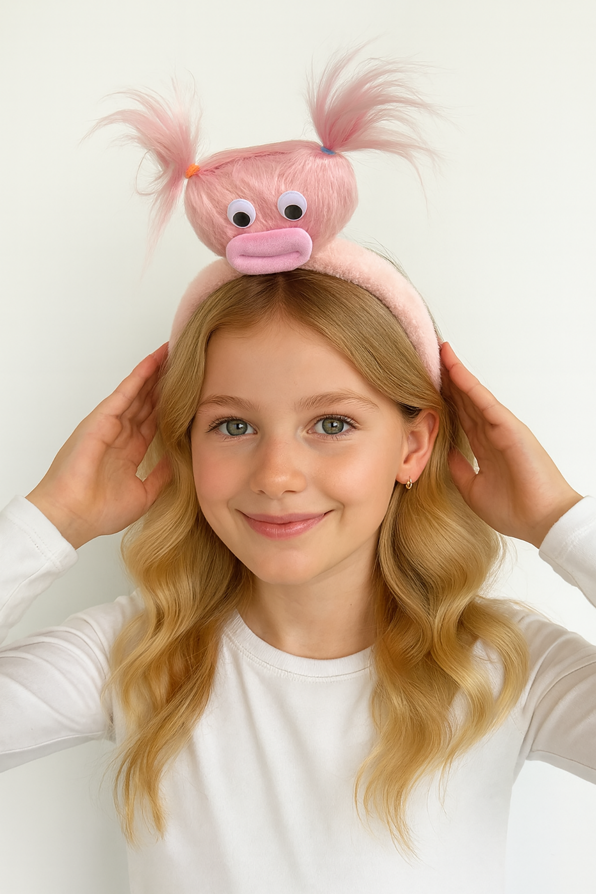 Pembe Renk Canavar Figürlü Peluş Taç