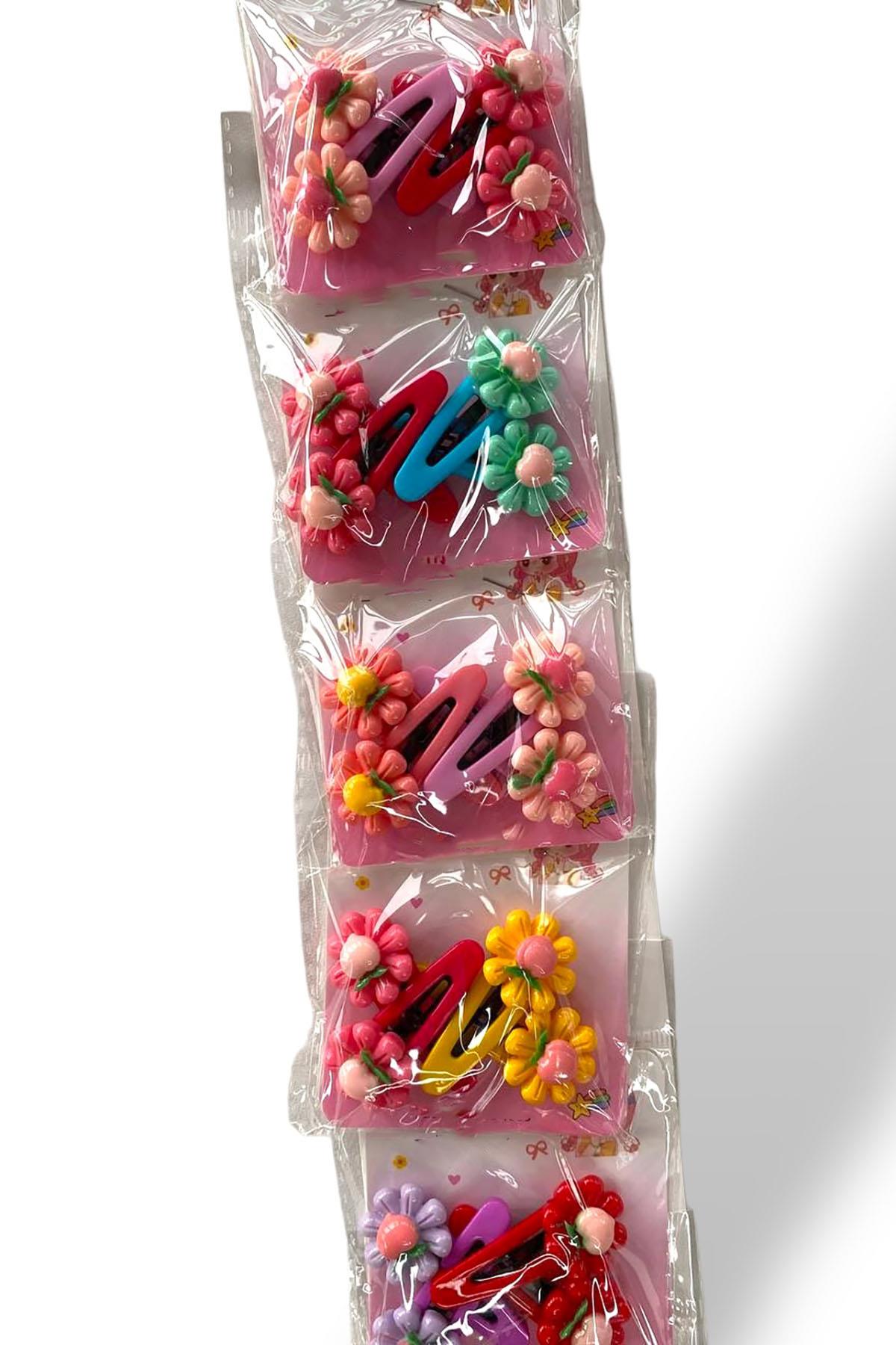 6'lı Karışık Renk Karışık Figürlü Yan Toka Set 