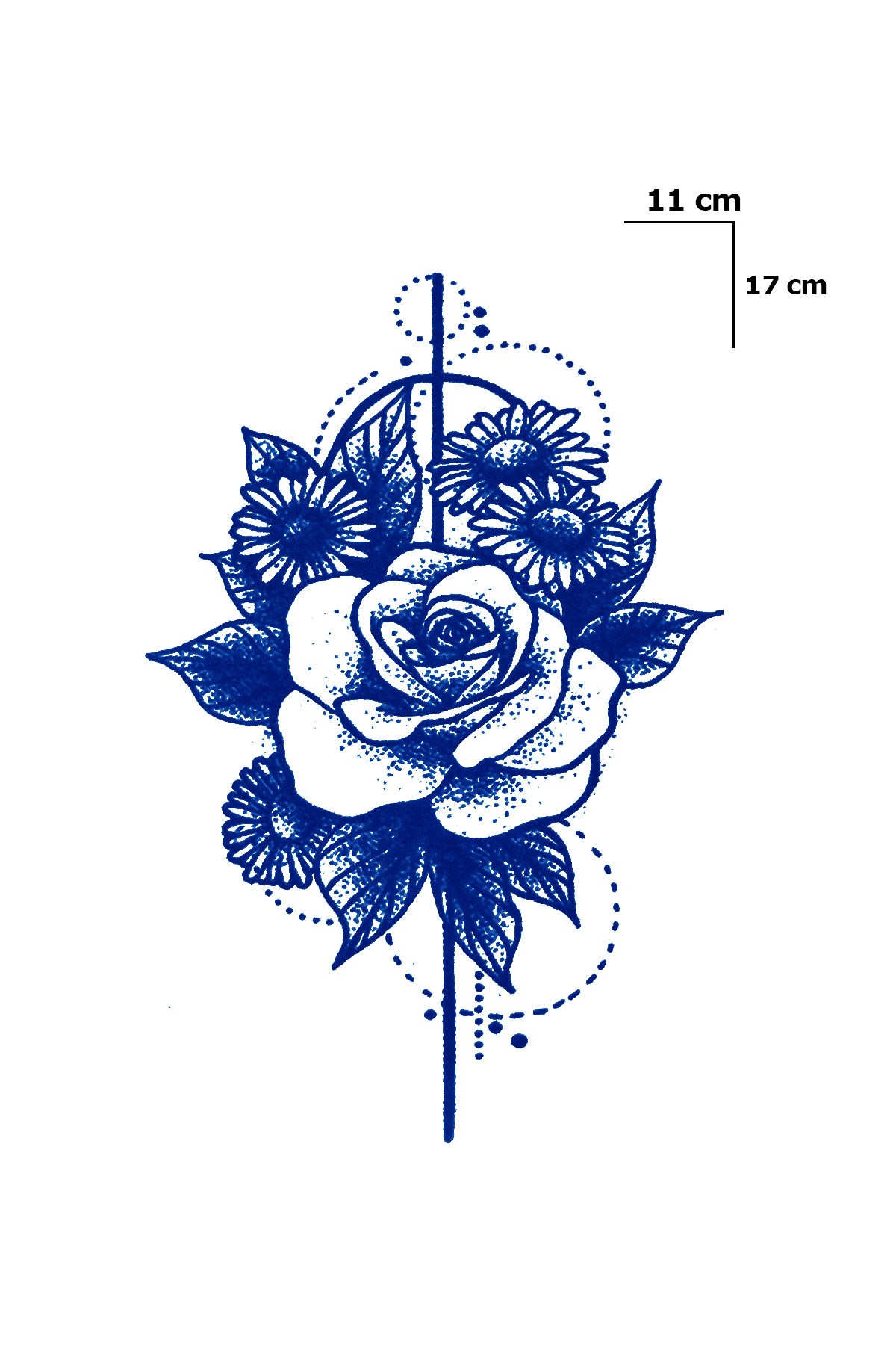 Ok Ve Gül Sonradan Kararan Yarı Kalıcı Geçici Dövme Tattoo