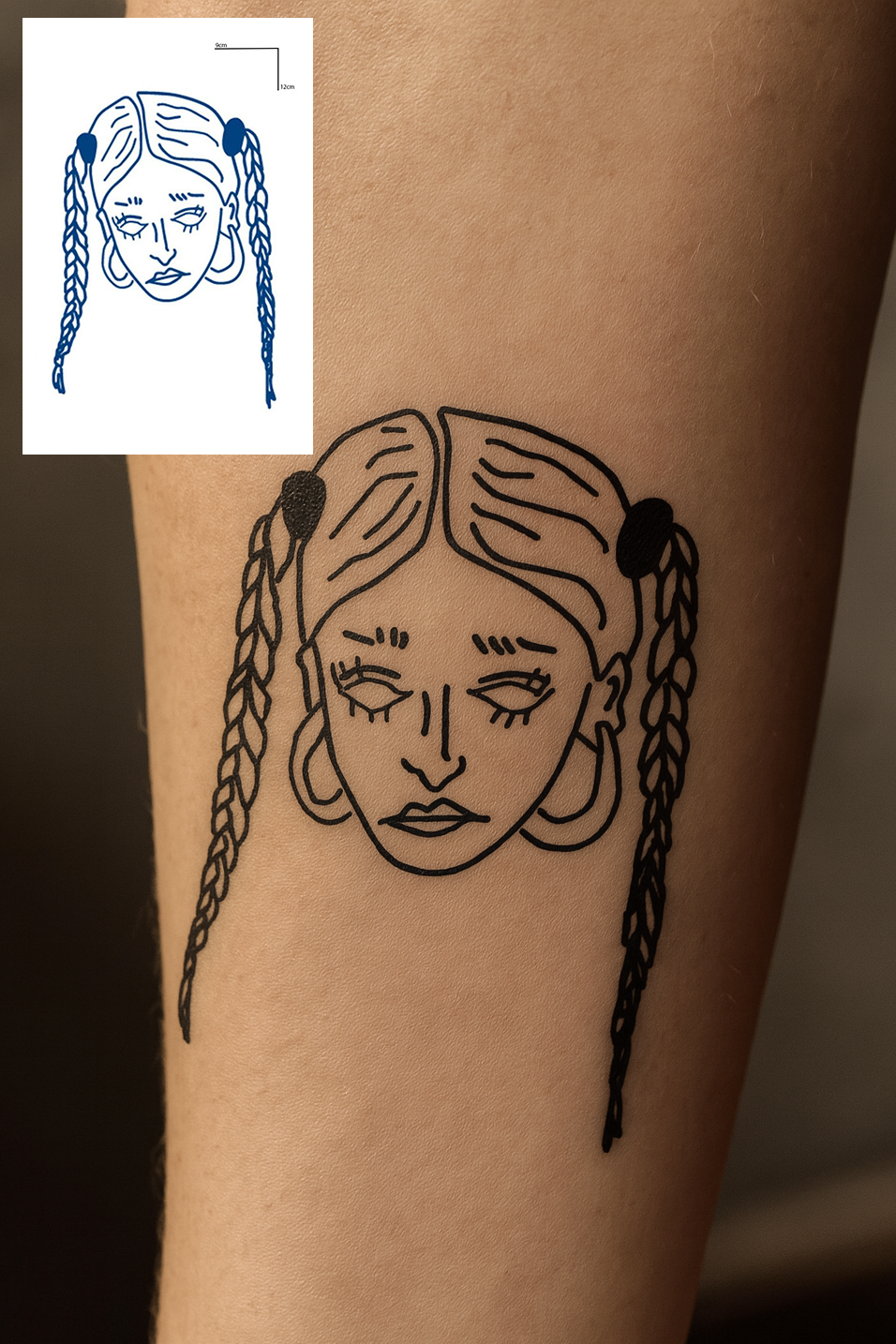 Kız Figürlü 12 Saat Sonra Kararan Geçici Mini Dövme Tattoo