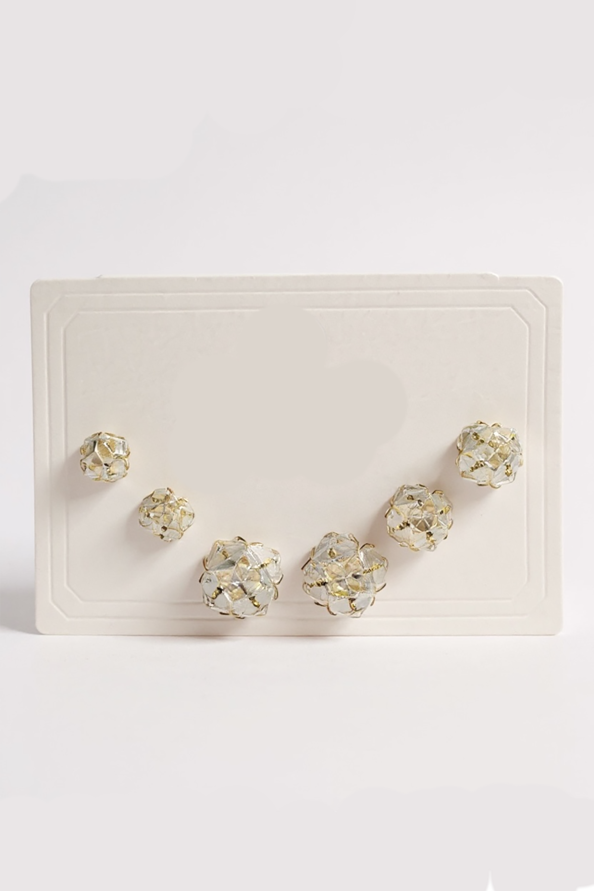 6'lı Altın Renk Taş Detaylı Küpe Set