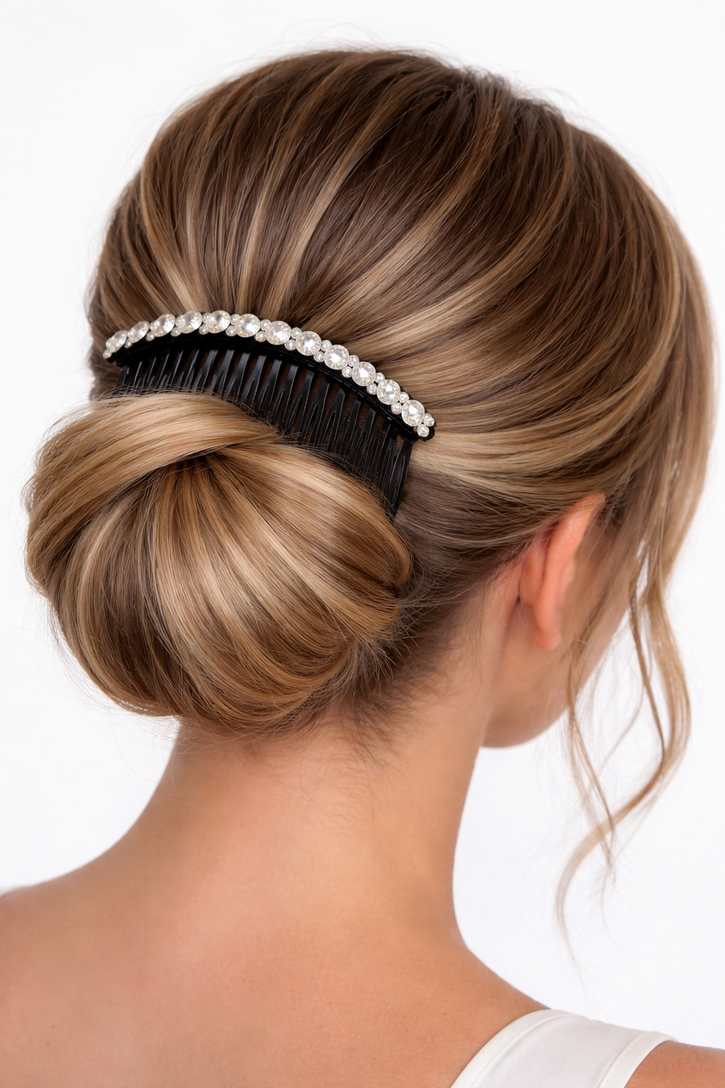 Siyah Renk Taş Detaylı Tarak Toka