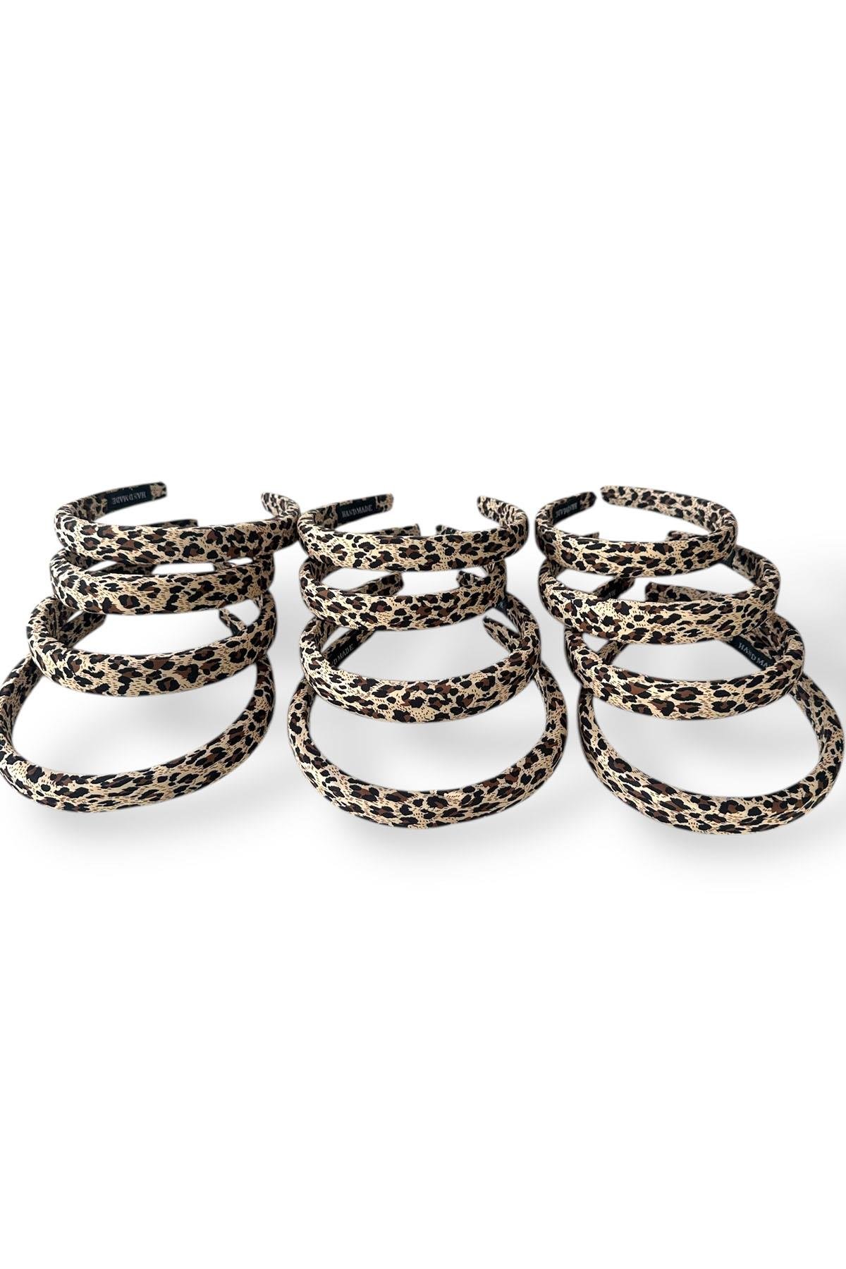 12´li Karışık Renk Leopar Desenli Taç Set