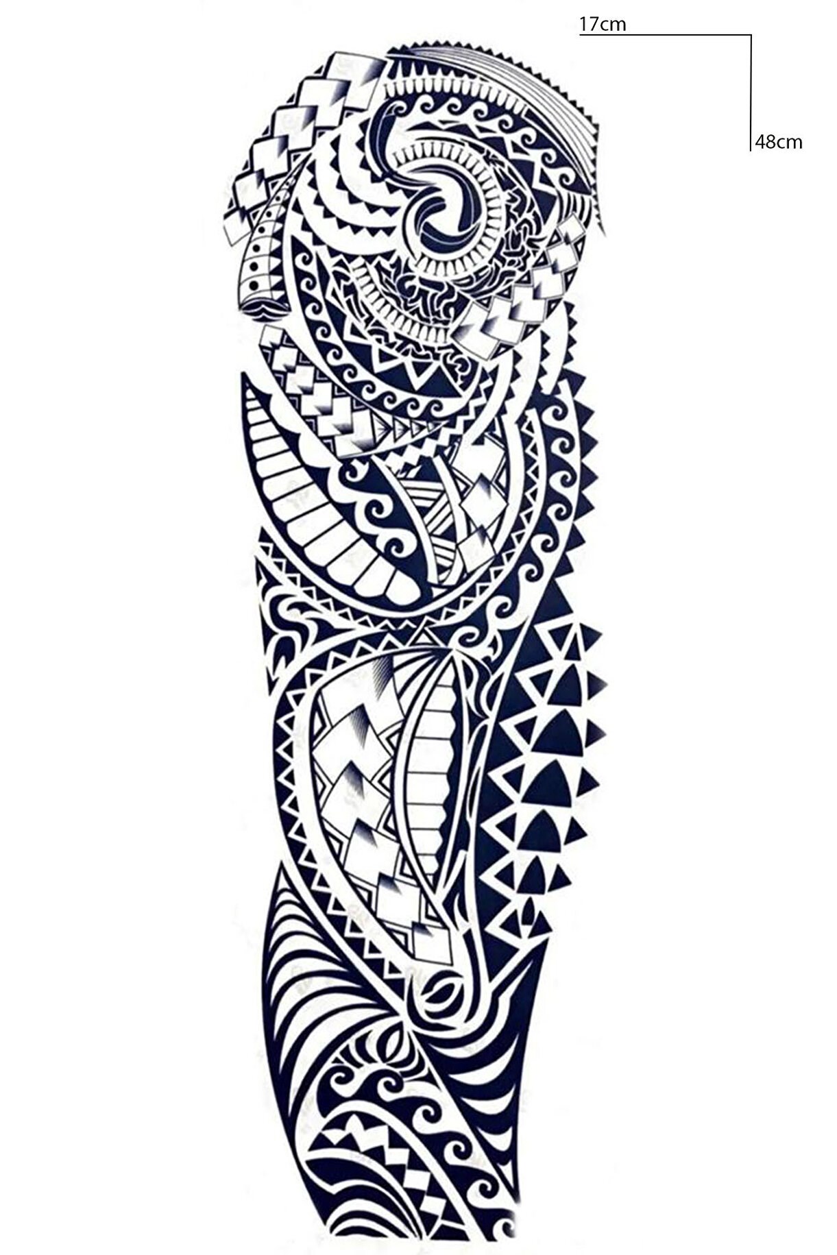 Maori Figürlü 12 Saat Sonra Kararan Geçici Kol Dövme Tattoo