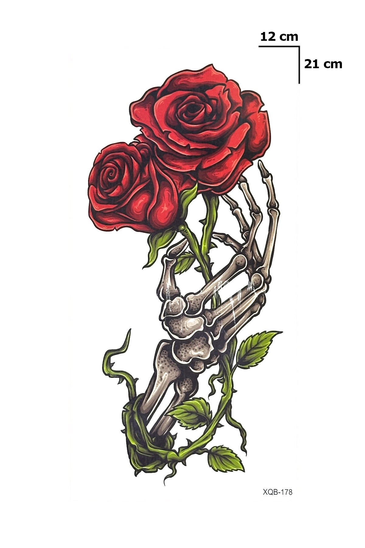 İskelet El Ve Gül Geçici Dövme Tattoo