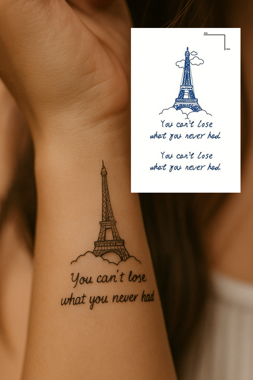 Eyfel Figürlü 12 Saat Sonra Kararan Geçici Mini Dövme Tattoo