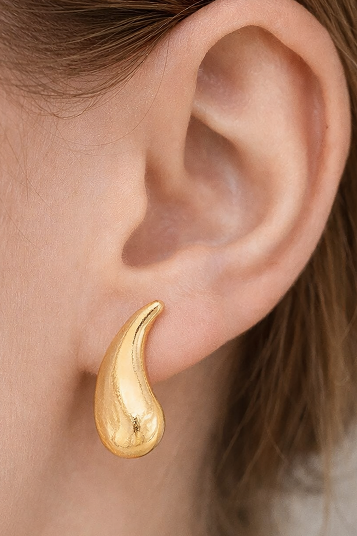 Altın Renk Çelik Küpe (Çift)