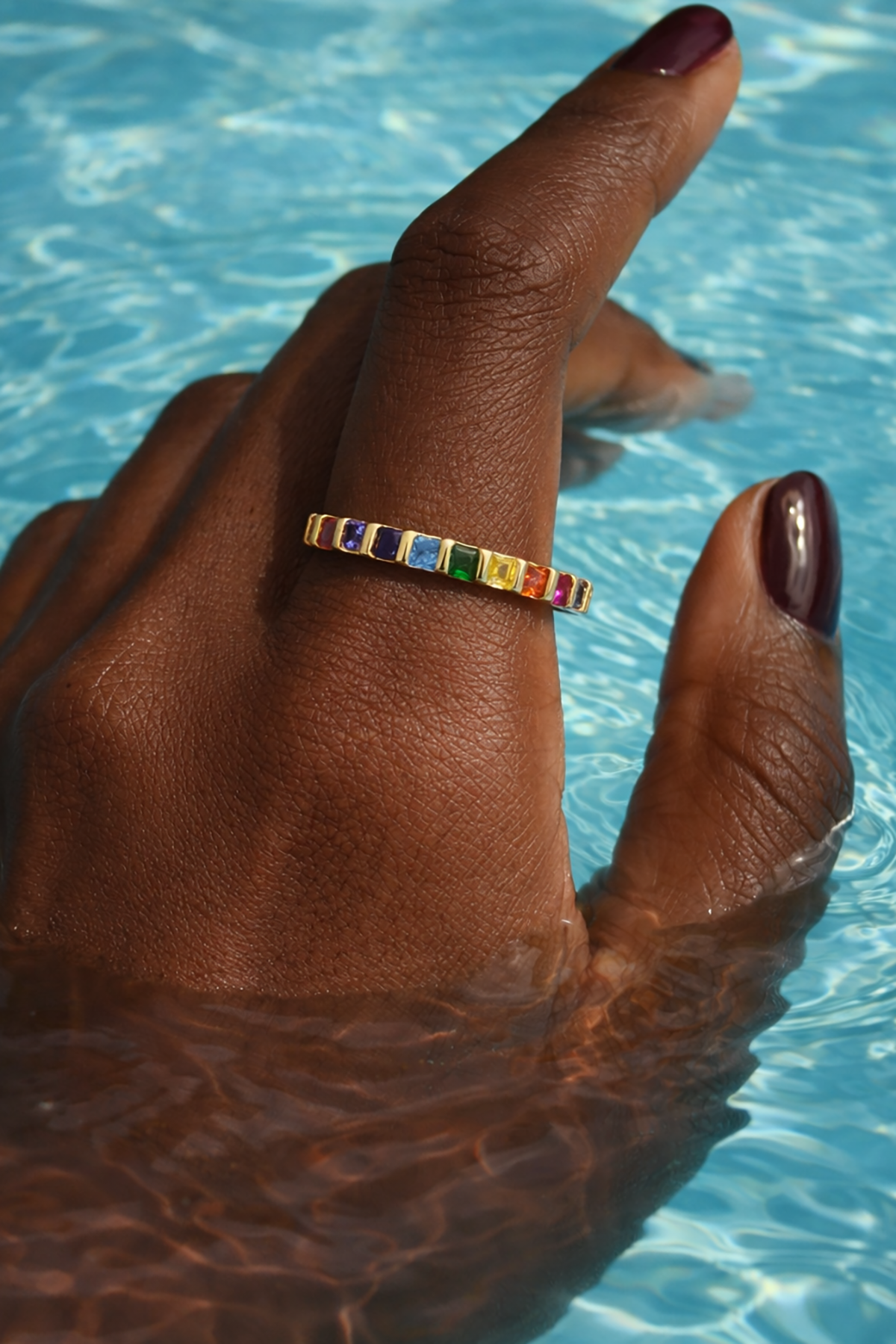 Altın Renk Taş Detaylı Ayarlanabilir Tamtur Yüzük