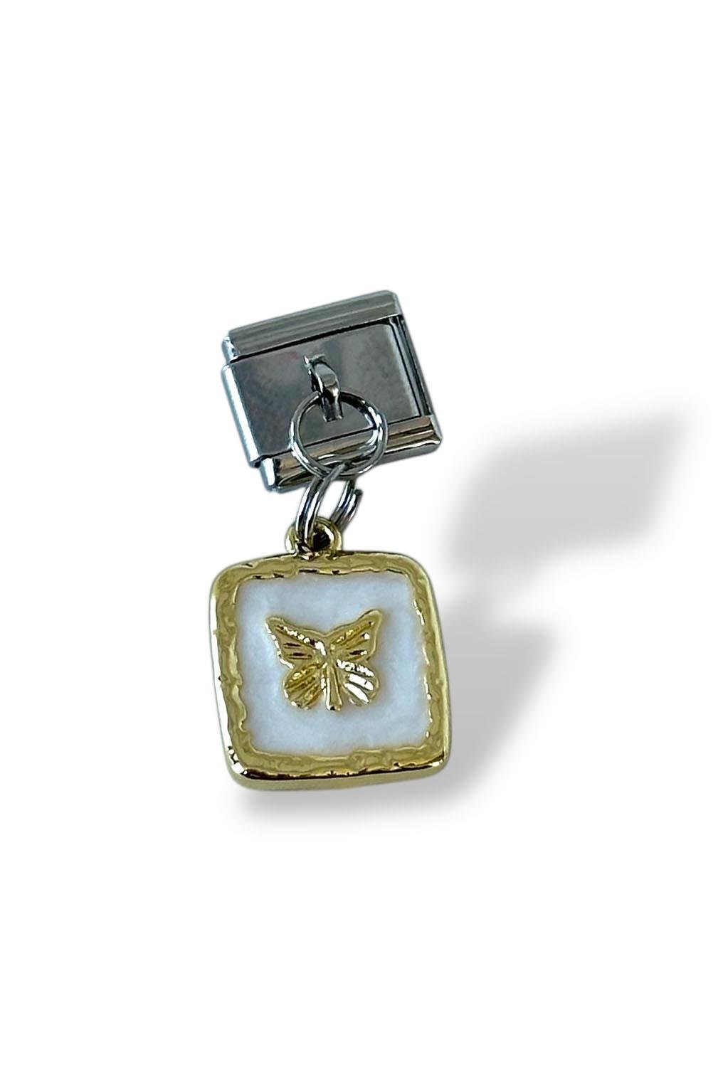 Gümüş Ve Altın Renk Çelik Nomination Charm (Tek)