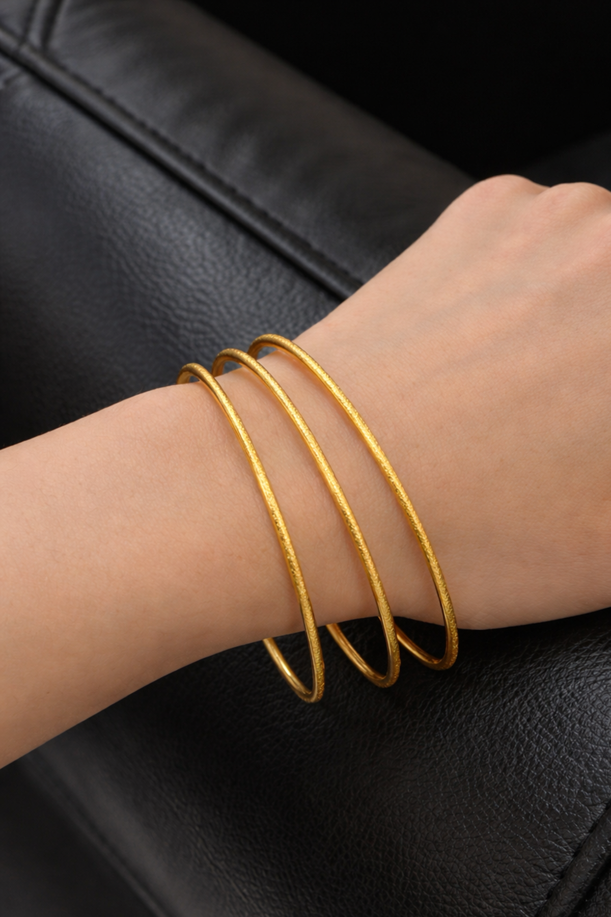 Altın Renk 3'lü Kumlu Ajda Bilezik