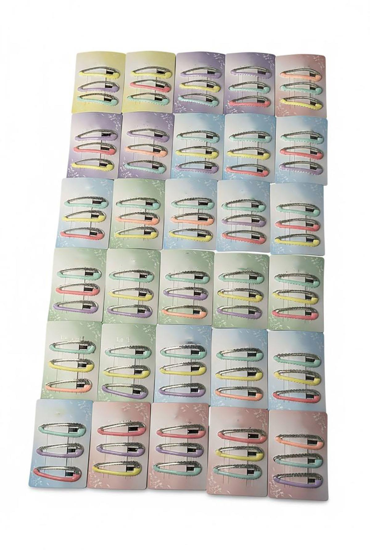 30'lu Karışık Renk Yan Toka Set