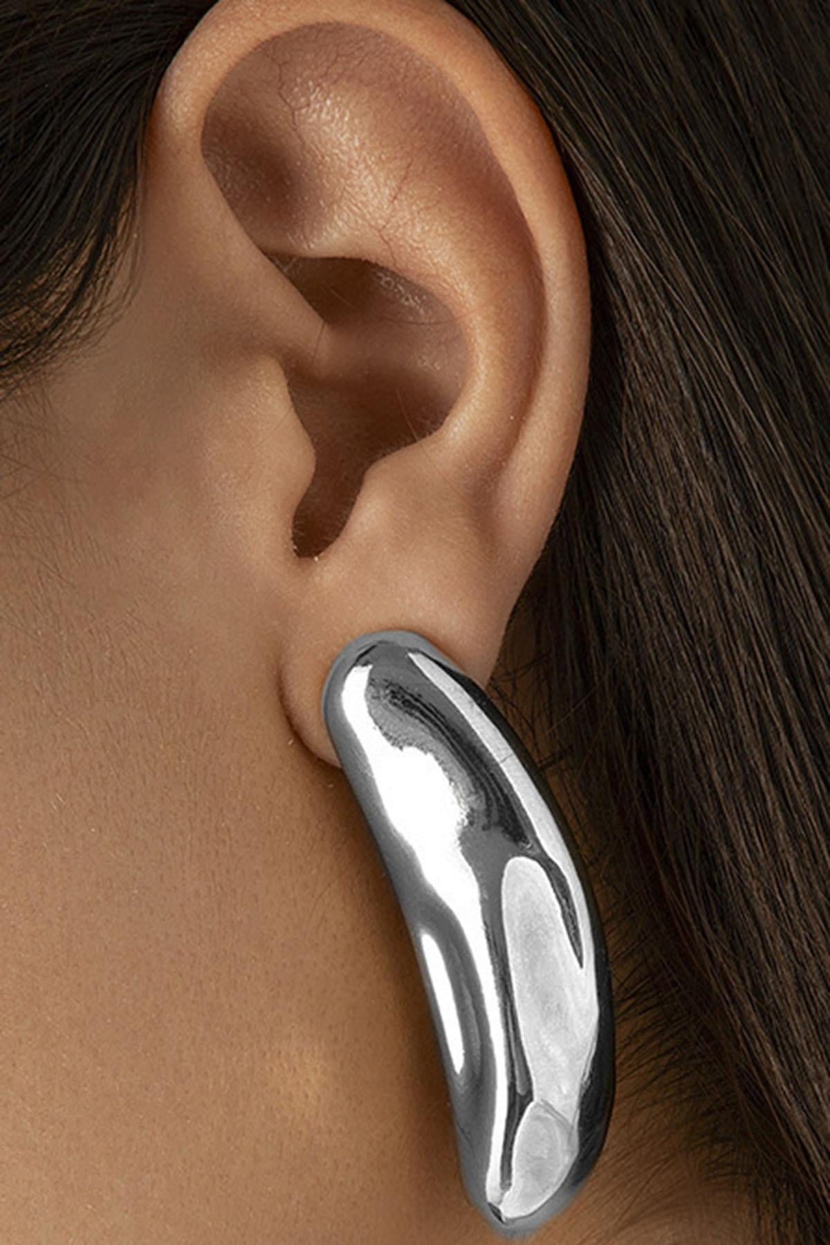 Gümüş Renk Çelik Küpe (Çift)