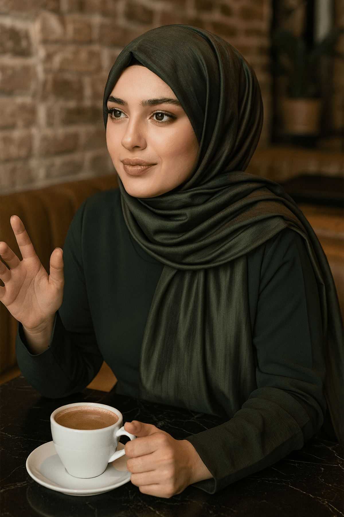 Yeşil Renk Tafta Şal