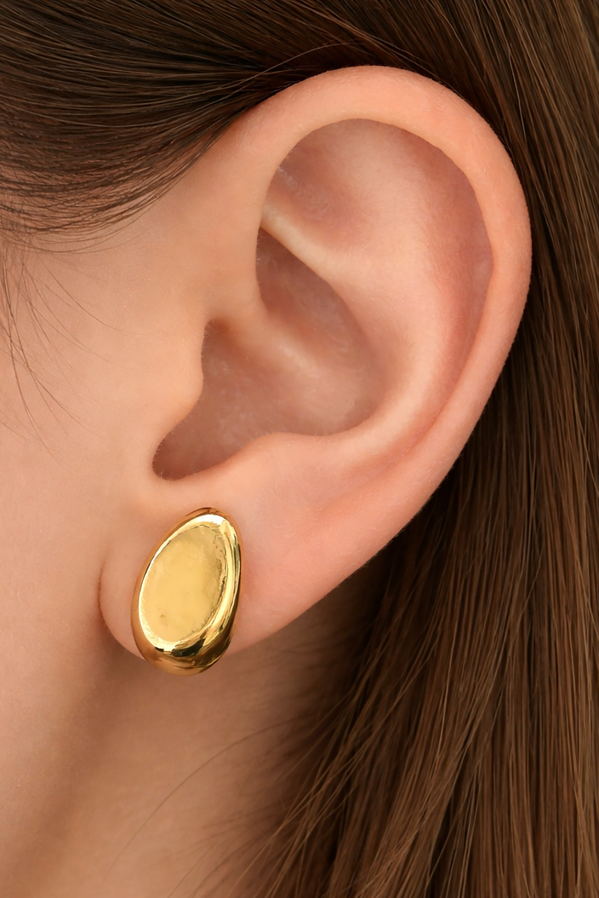 Altın Renk Çelik Küpe (Çift)