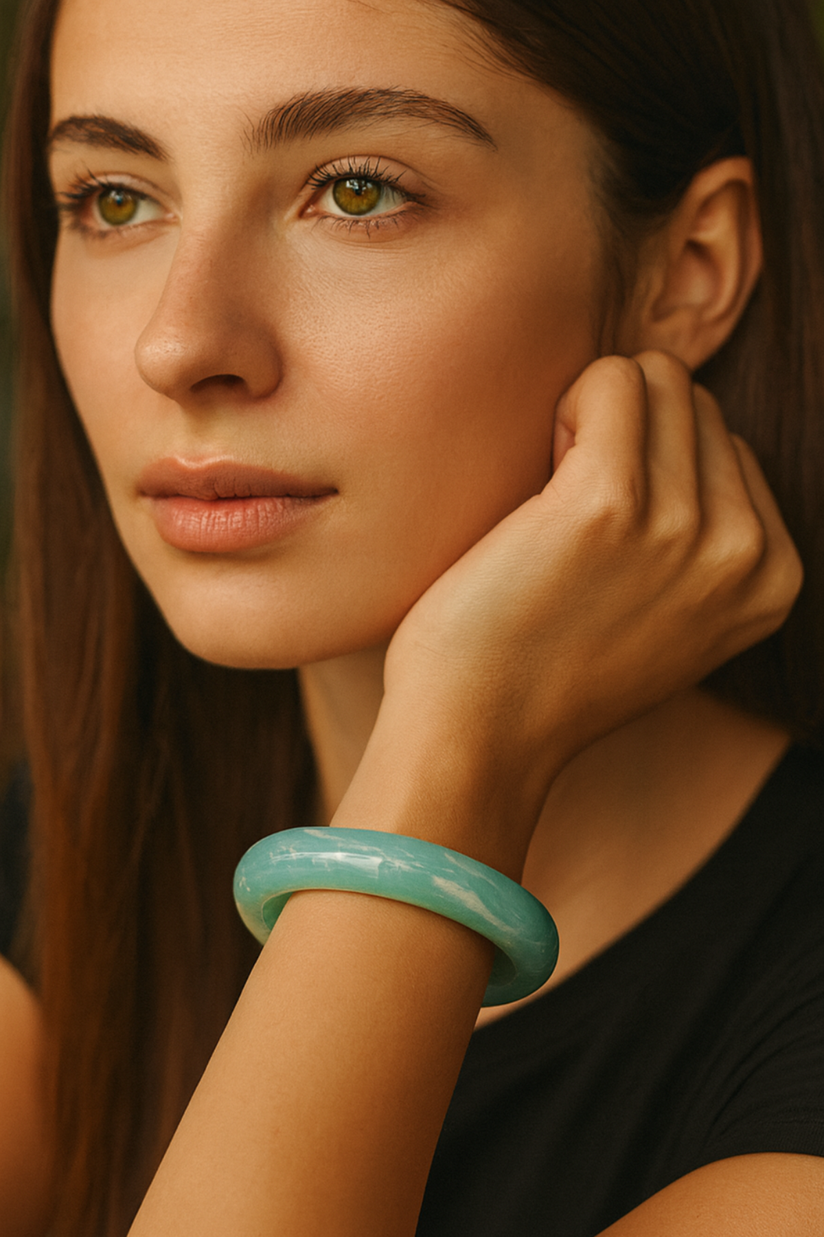 Turkuaz Renk Kemik Mika Bileklik