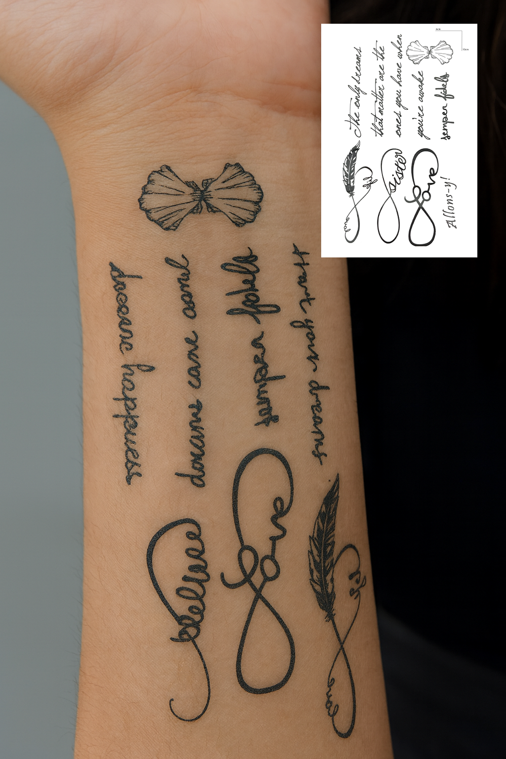 Gerçekçi Yazılı ve Sonsuzluk Dövme Tattoo