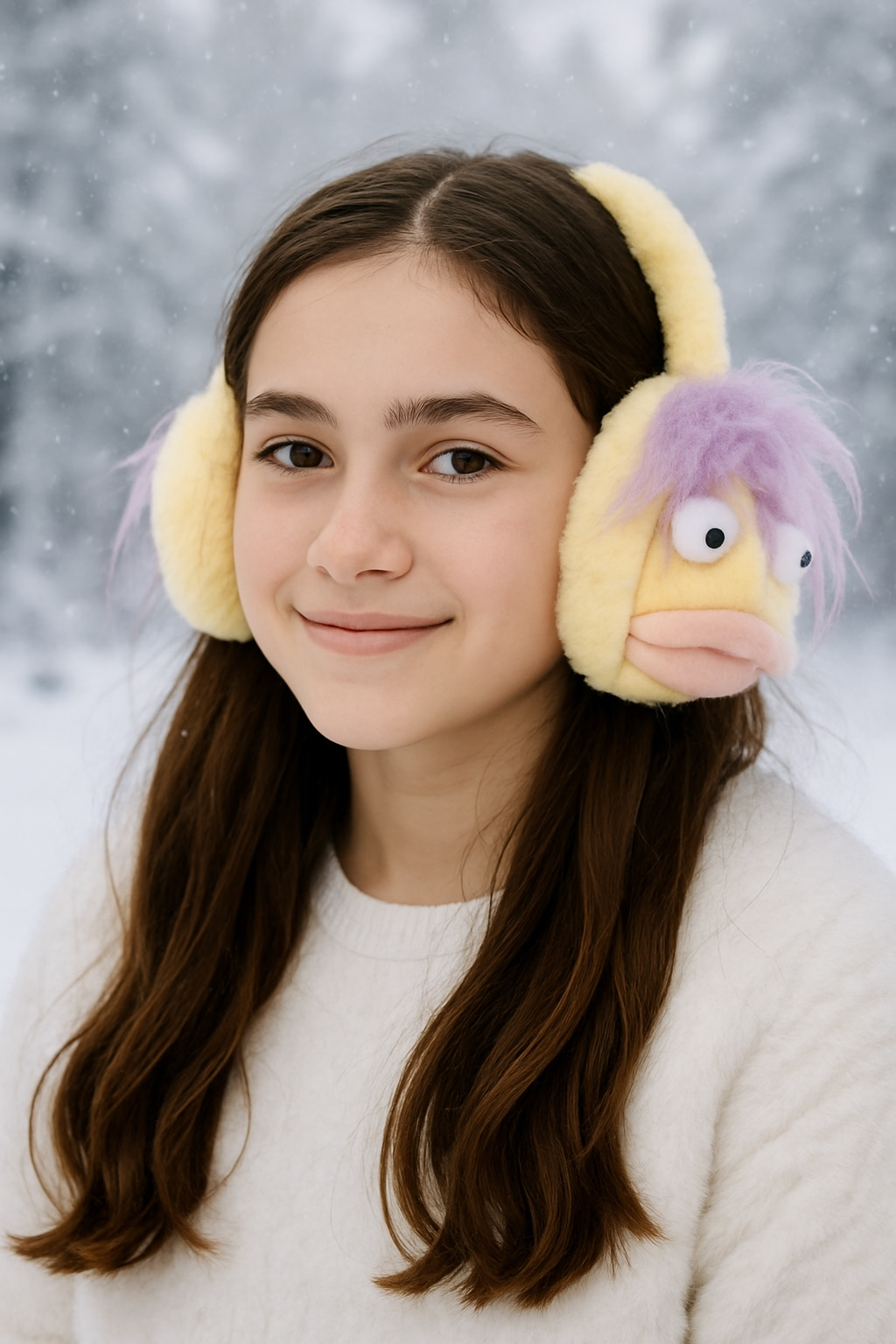 Sarı Renk Canavar Figürlü Peluş Kulaklık