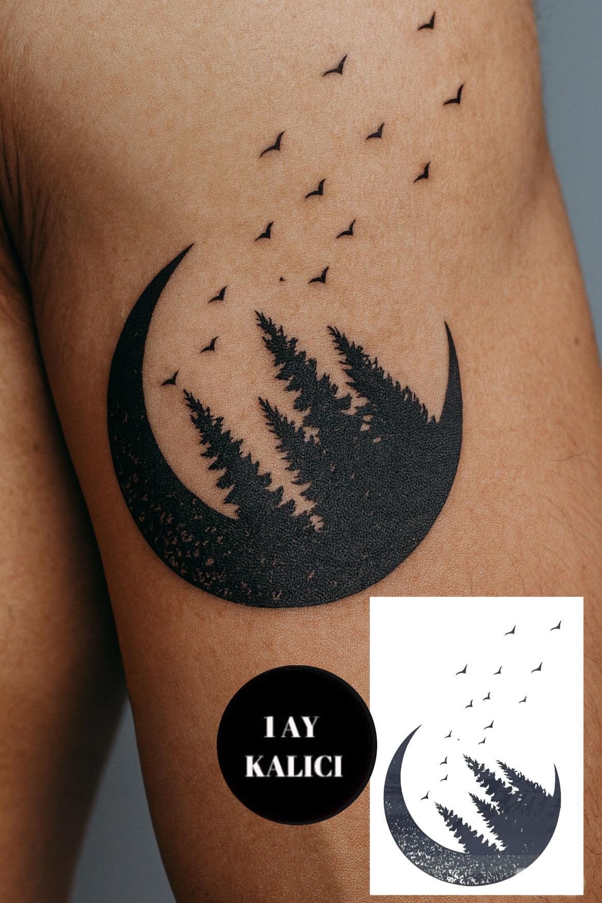 Karışık Figürlü 12 Saat Sonra Kararan Geçici Mini Dövme Tattoo