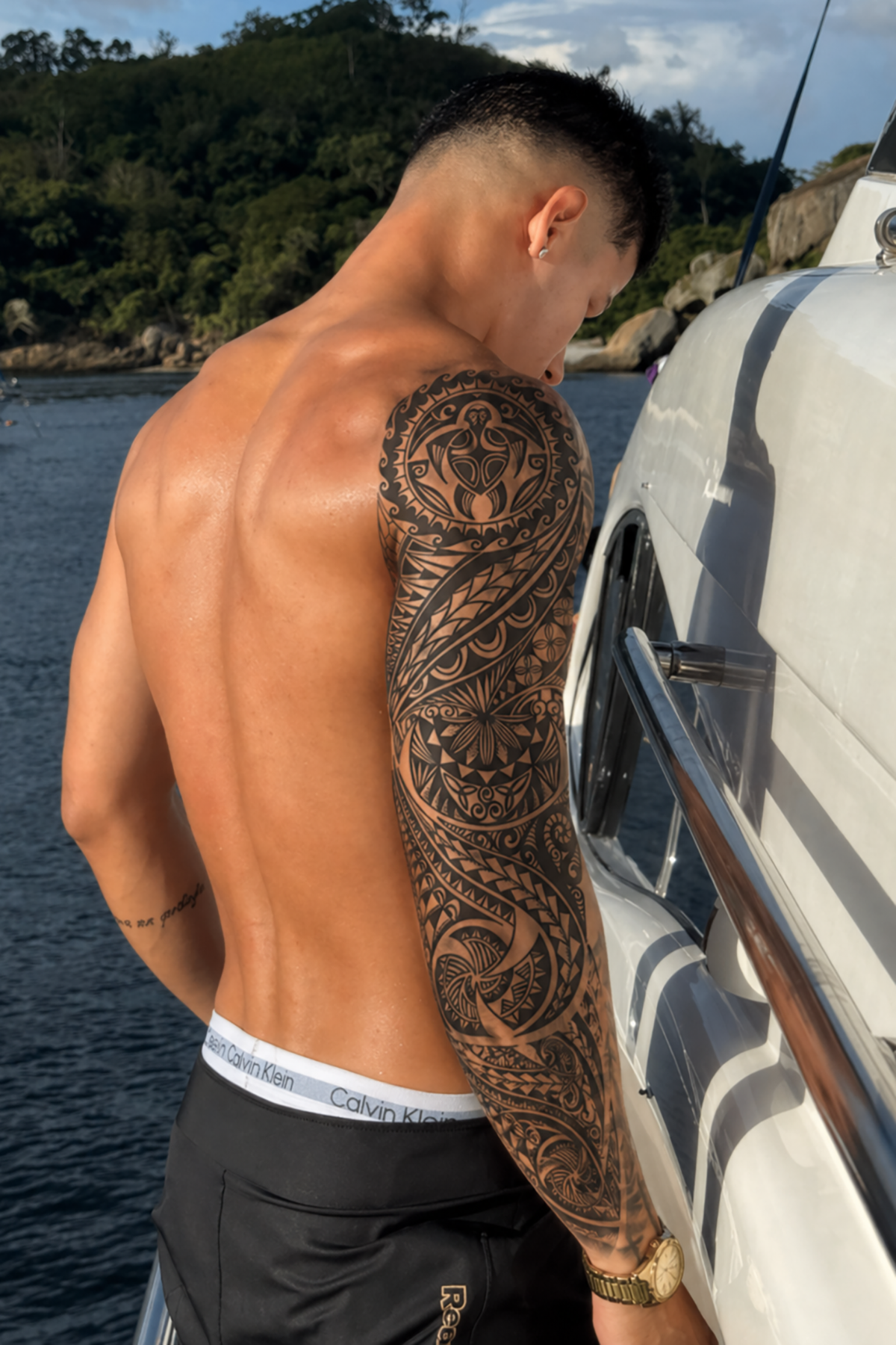Tribal Figürlü 12 Saat Sonra Kararan Geçici Kol Dövme Tattoo