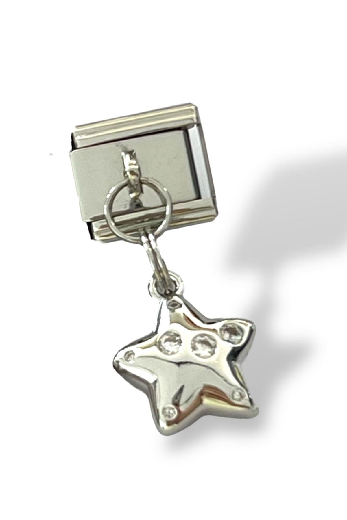 Gümüş Renk Yıldız Figürlü Çelik Nomination Charm (Tek)