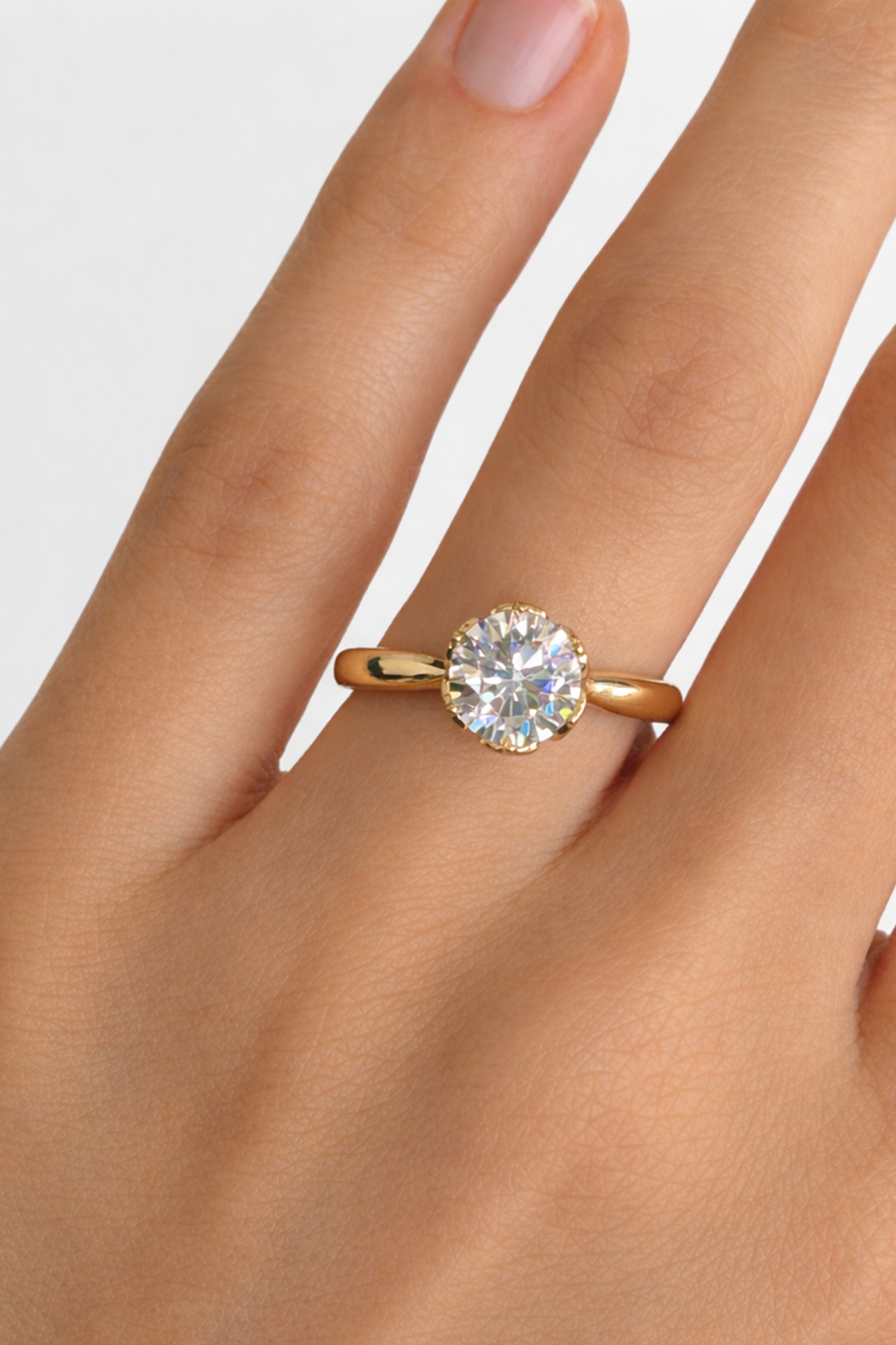 Altın Renk Xuping Tektaş Yüzük (8 Numara)