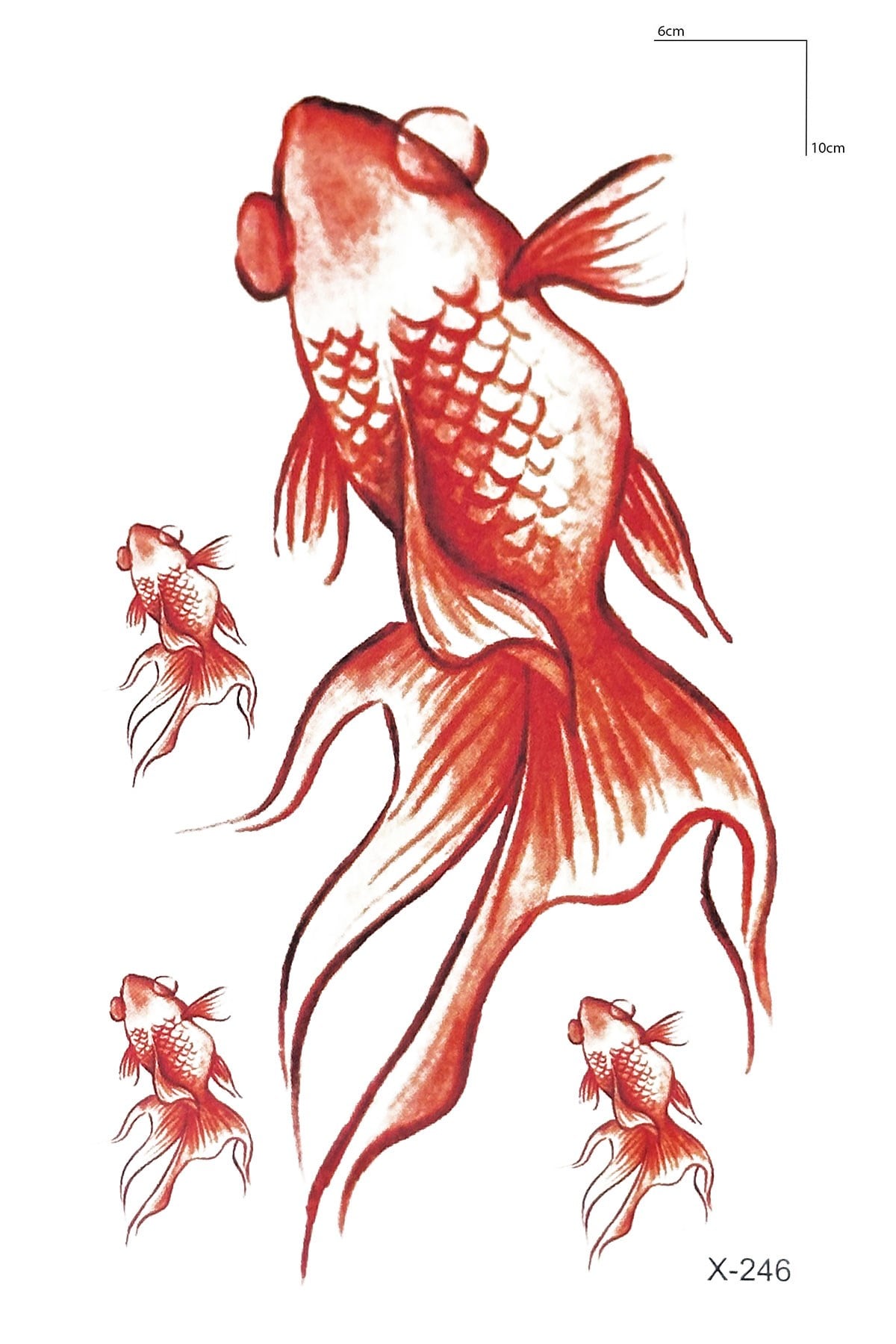 Turuncu Balık Mini Geçici Dövme Tattoo
