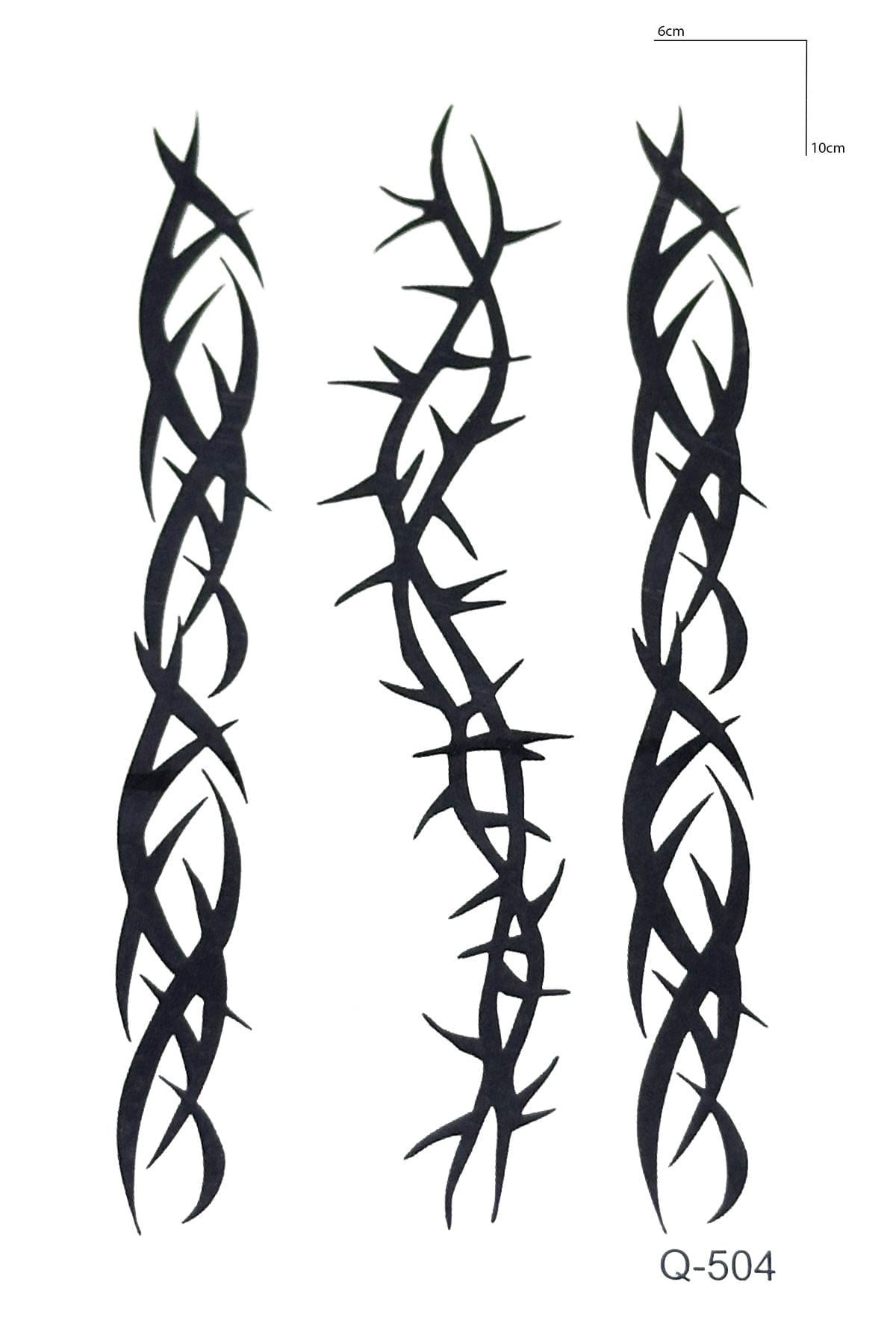 Tribal Dikenli Tel Geçici Dövme Tattoo
