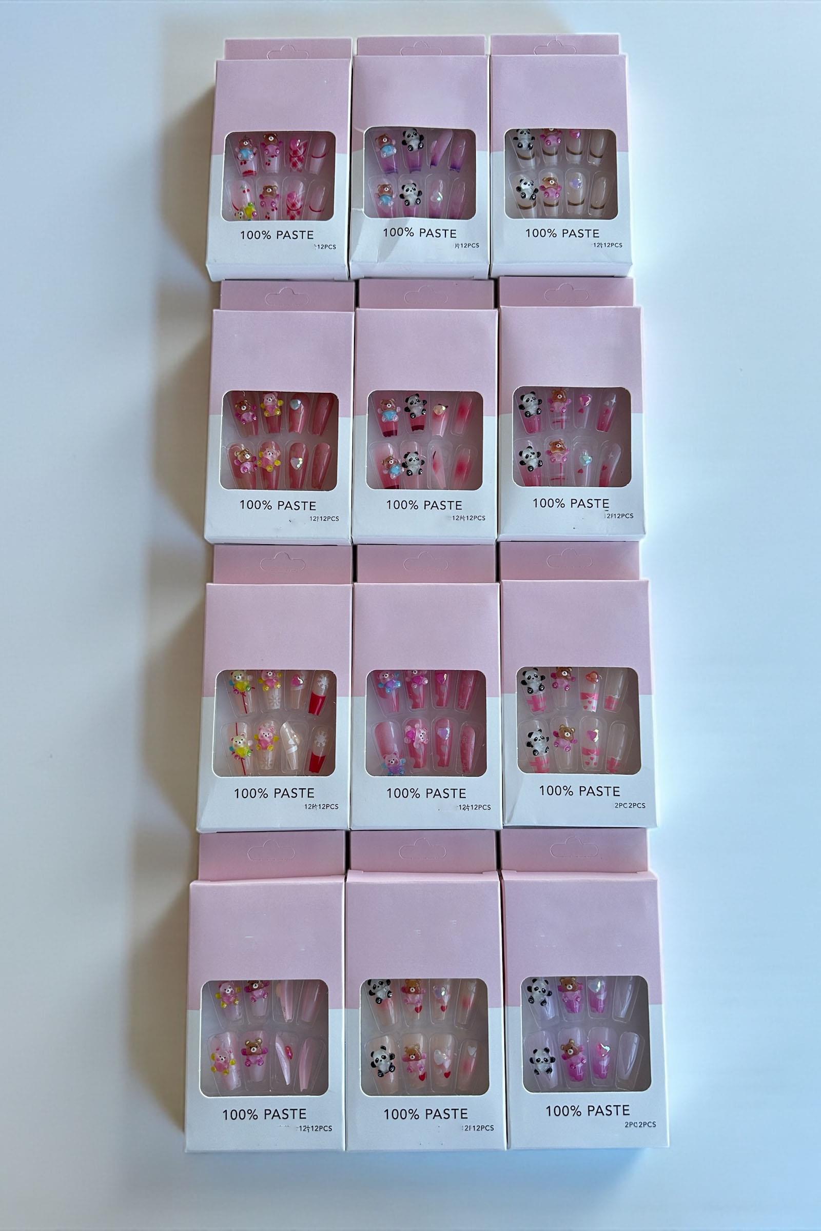 12'li Karışık Renk Takma Tırnak Set