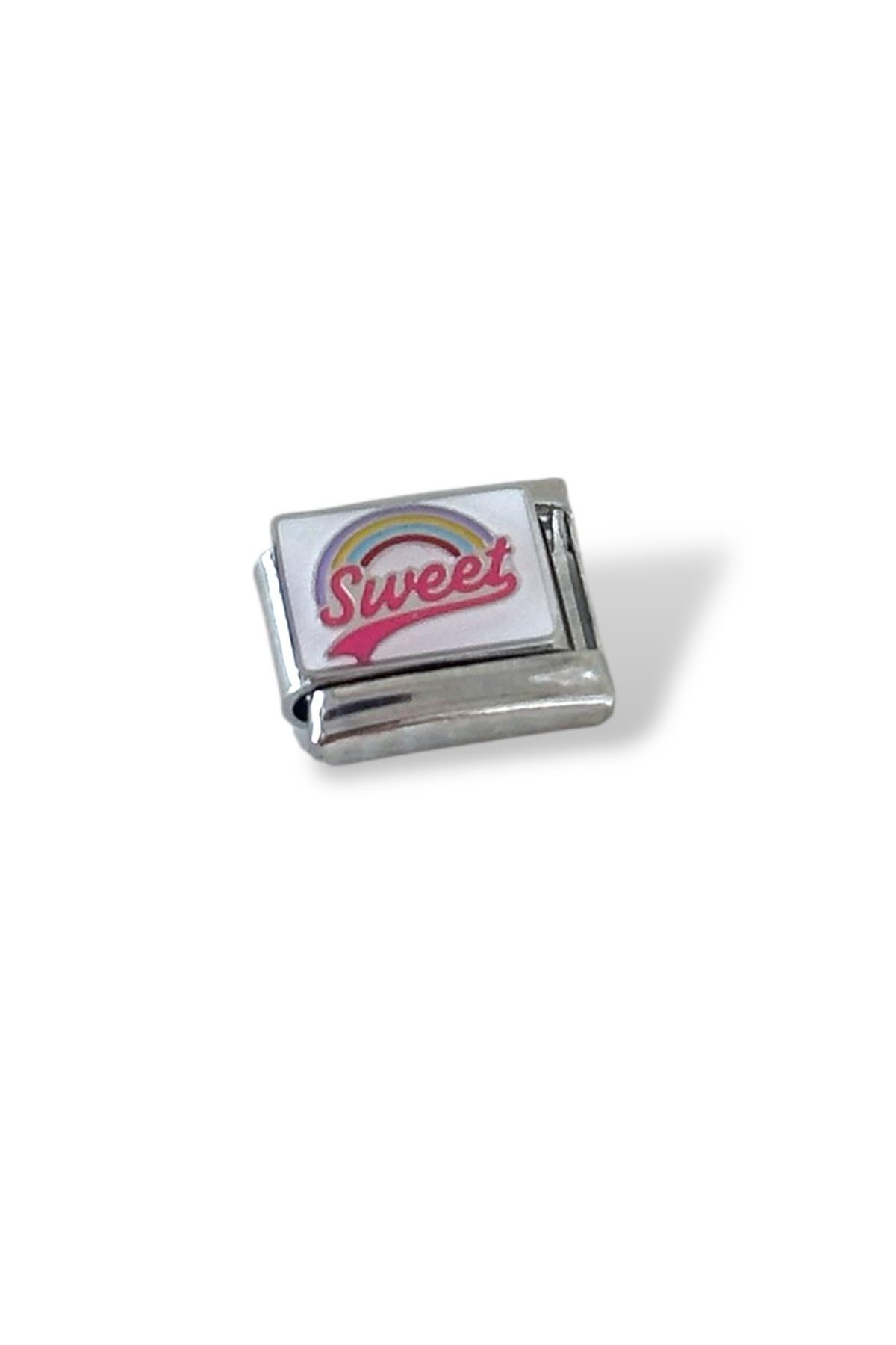 Gümüş Renk Sweet Yazılı Çelik Nomination Charm (Tek)