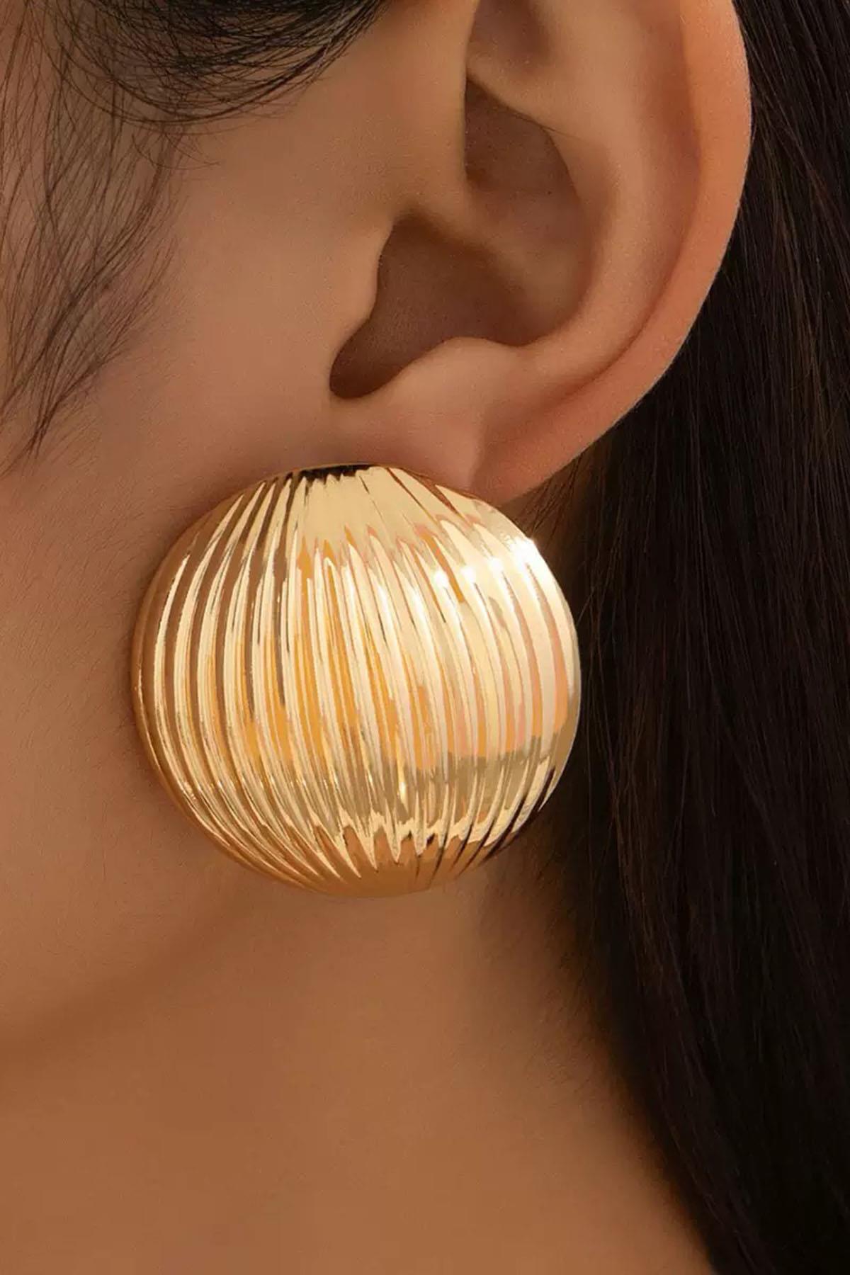 Altın Renk Metal Küpe (Çift)